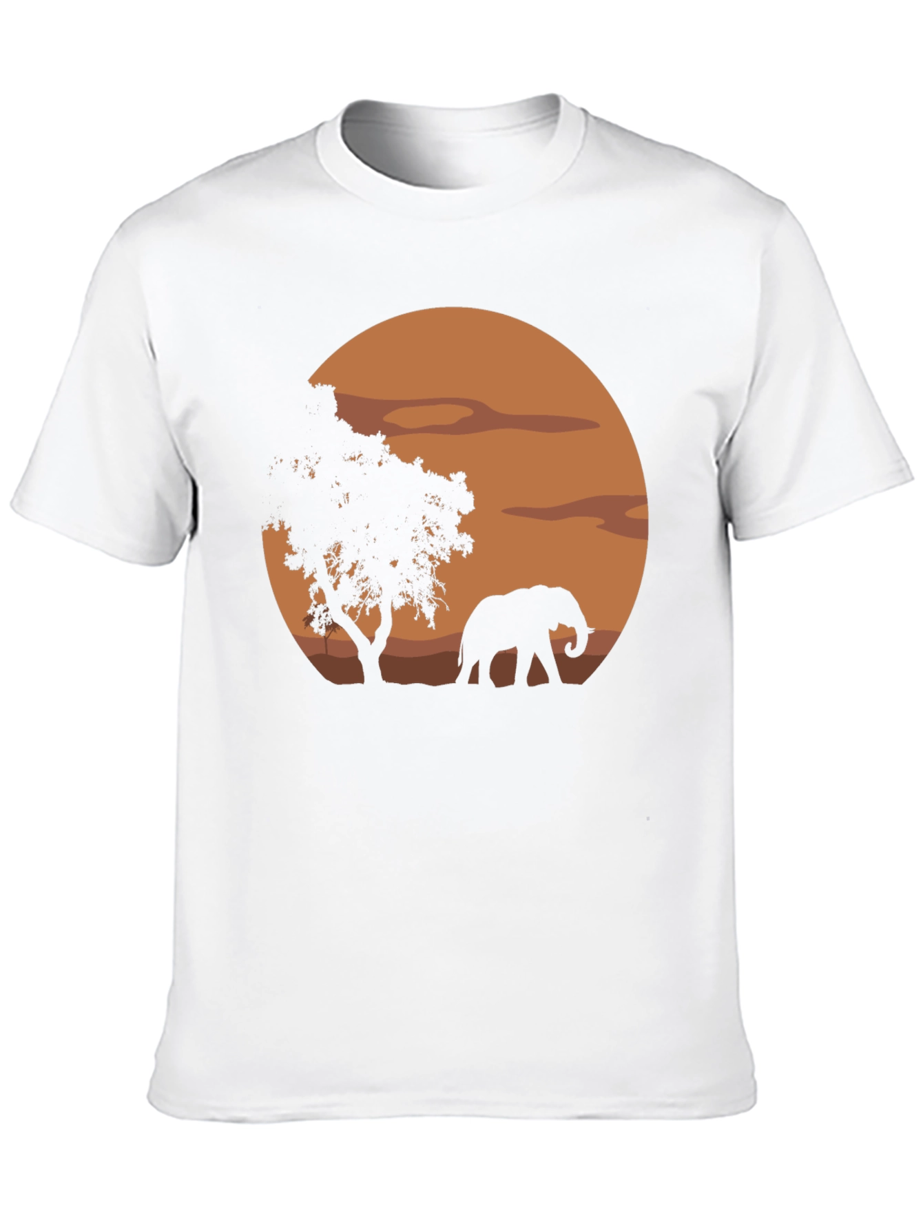 African Sunset Elephant Graphic T-Shirt