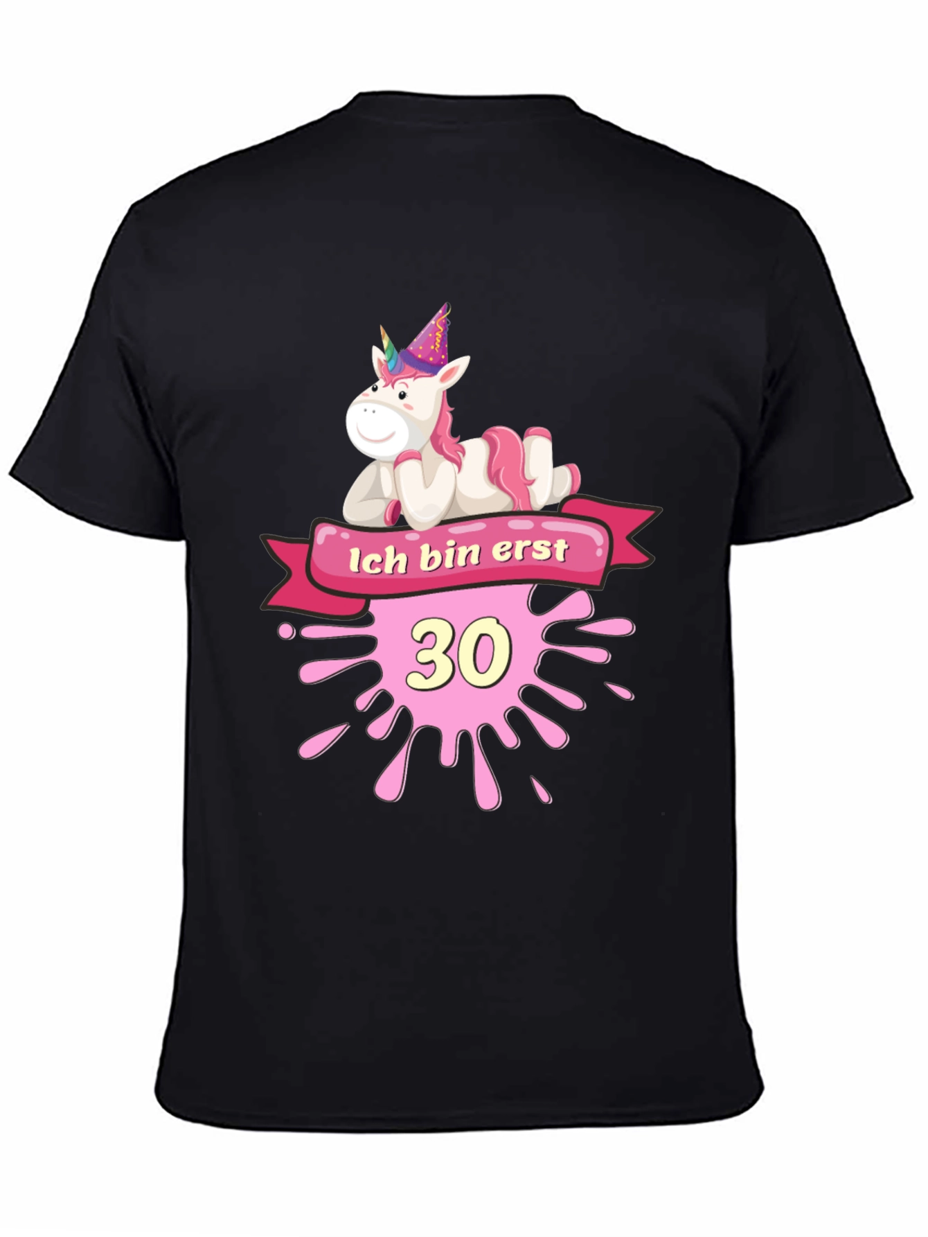 Unicorn 30th Birthday Black T-Shirt