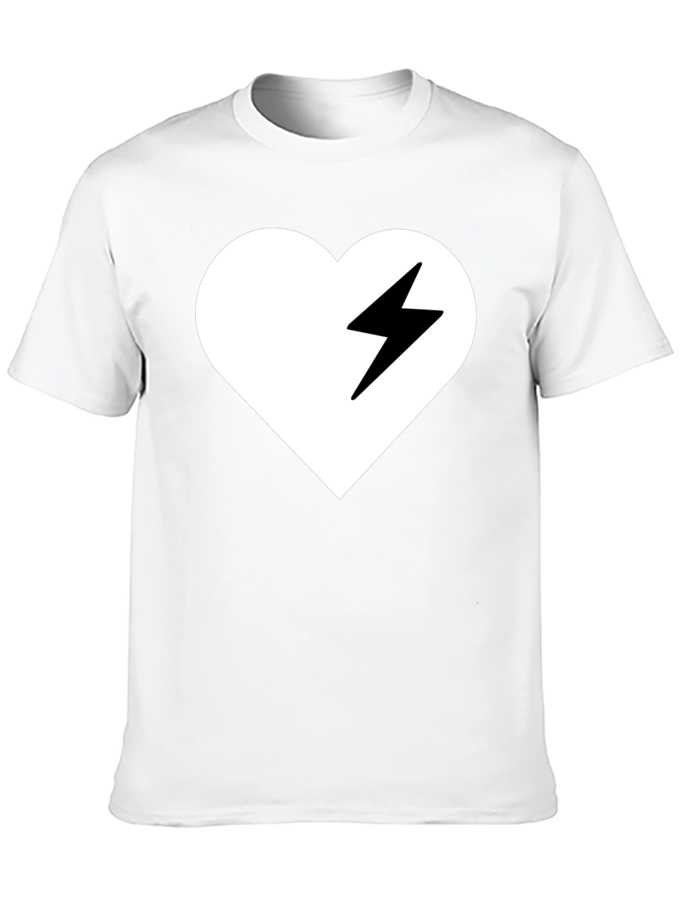 Heart Lightning Bolt Graphic Tee - Stylish Black T-Shirt
