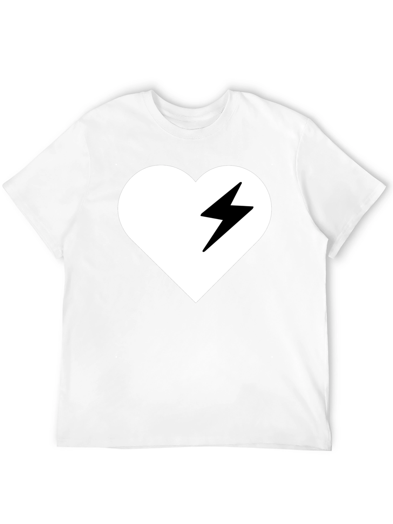 Heart Lightning Bolt Graphic Tee - Stylish Black T-Shirt