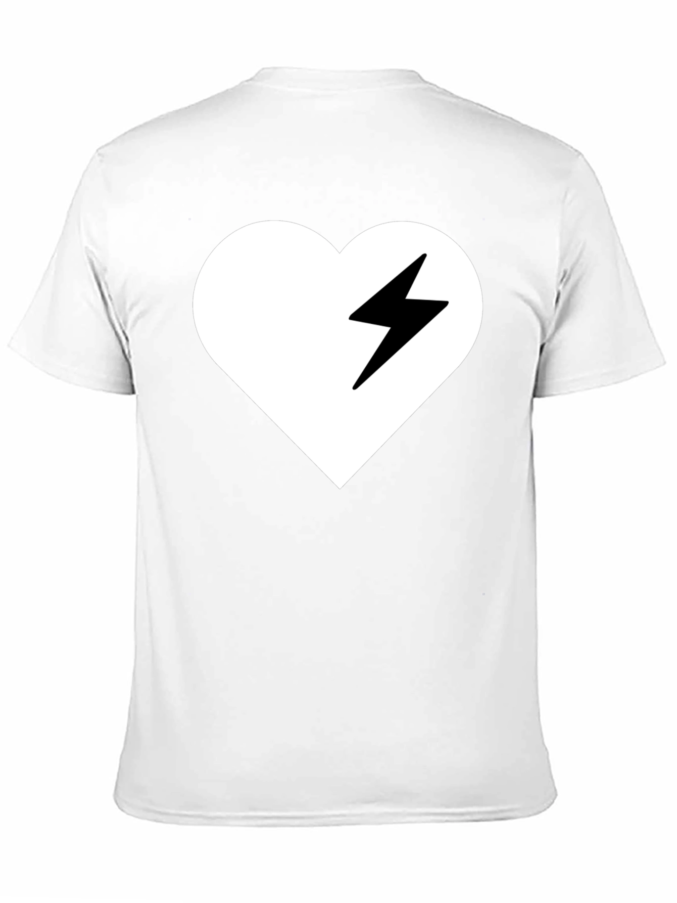 Heart Lightning Bolt Graphic Tee - Stylish Black T-Shirt