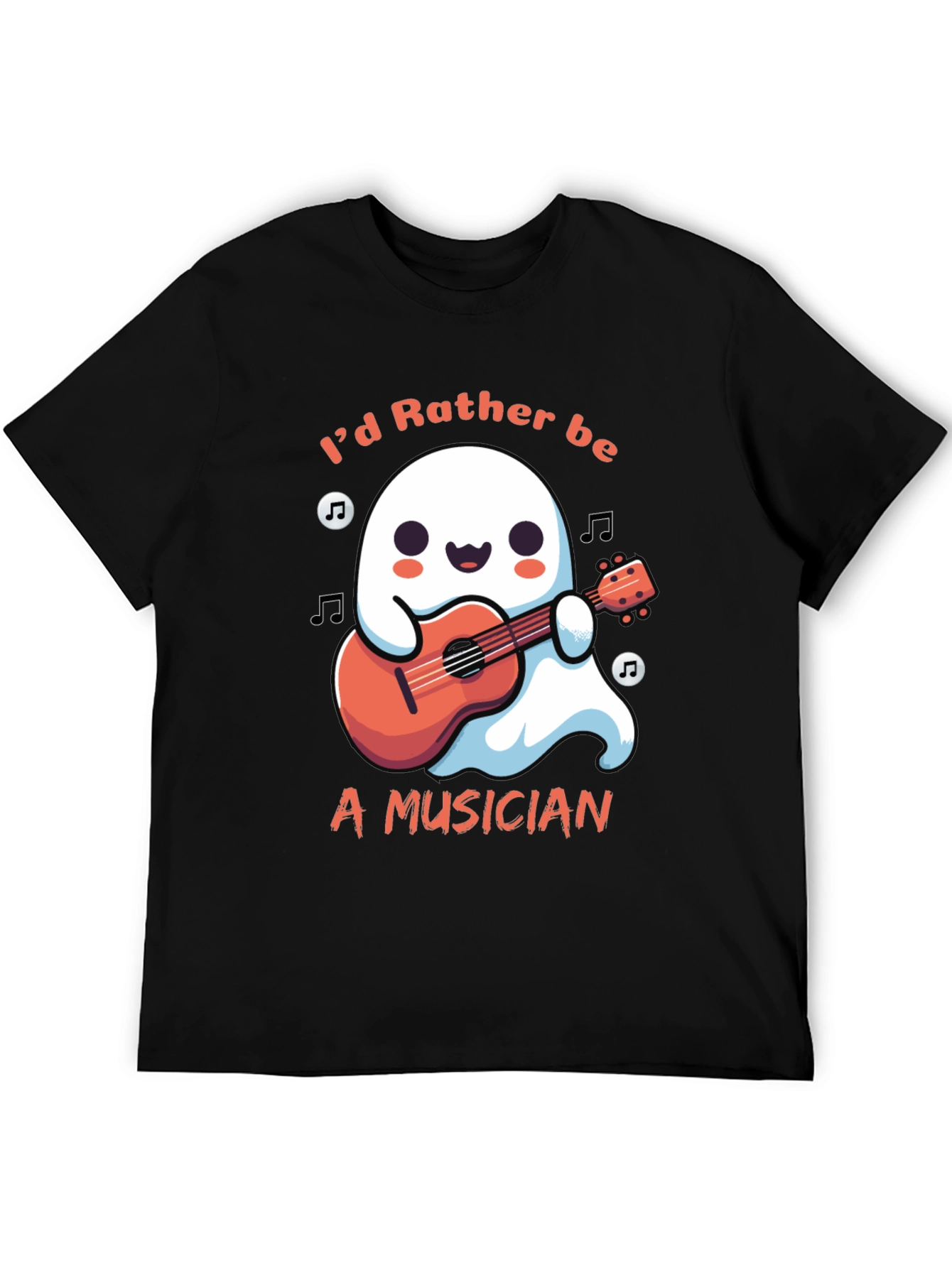 Ghost Musician T-Shirt: Id Rather Be Playing Guitar