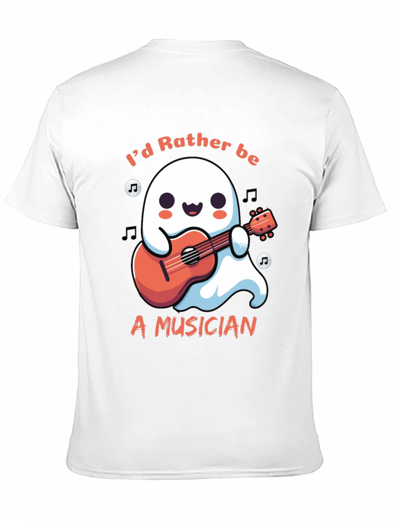 Ghost Musician T-Shirt: Id Rather Be Playing Guitar