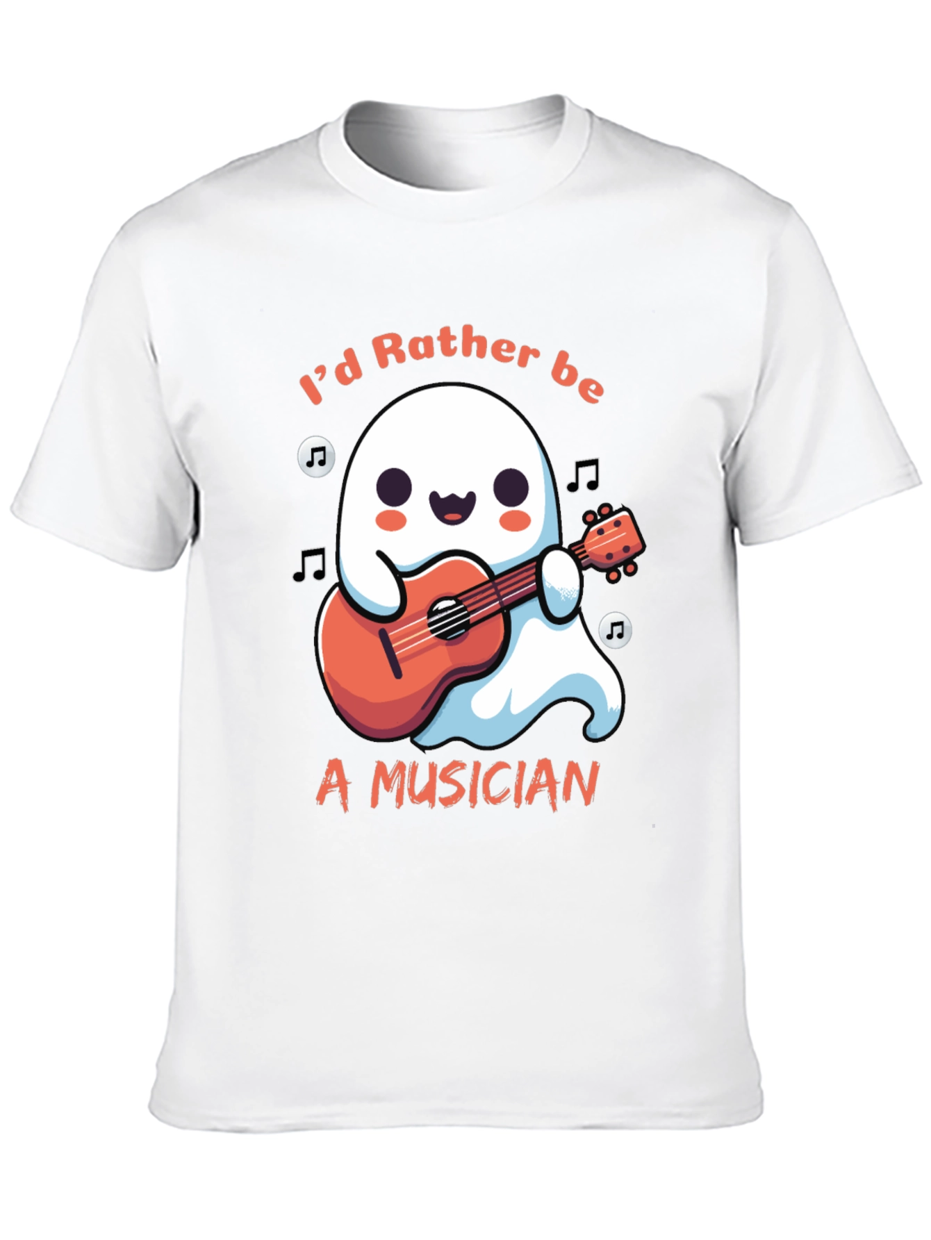 Ghost Musician T-Shirt: Id Rather Be Playing Guitar