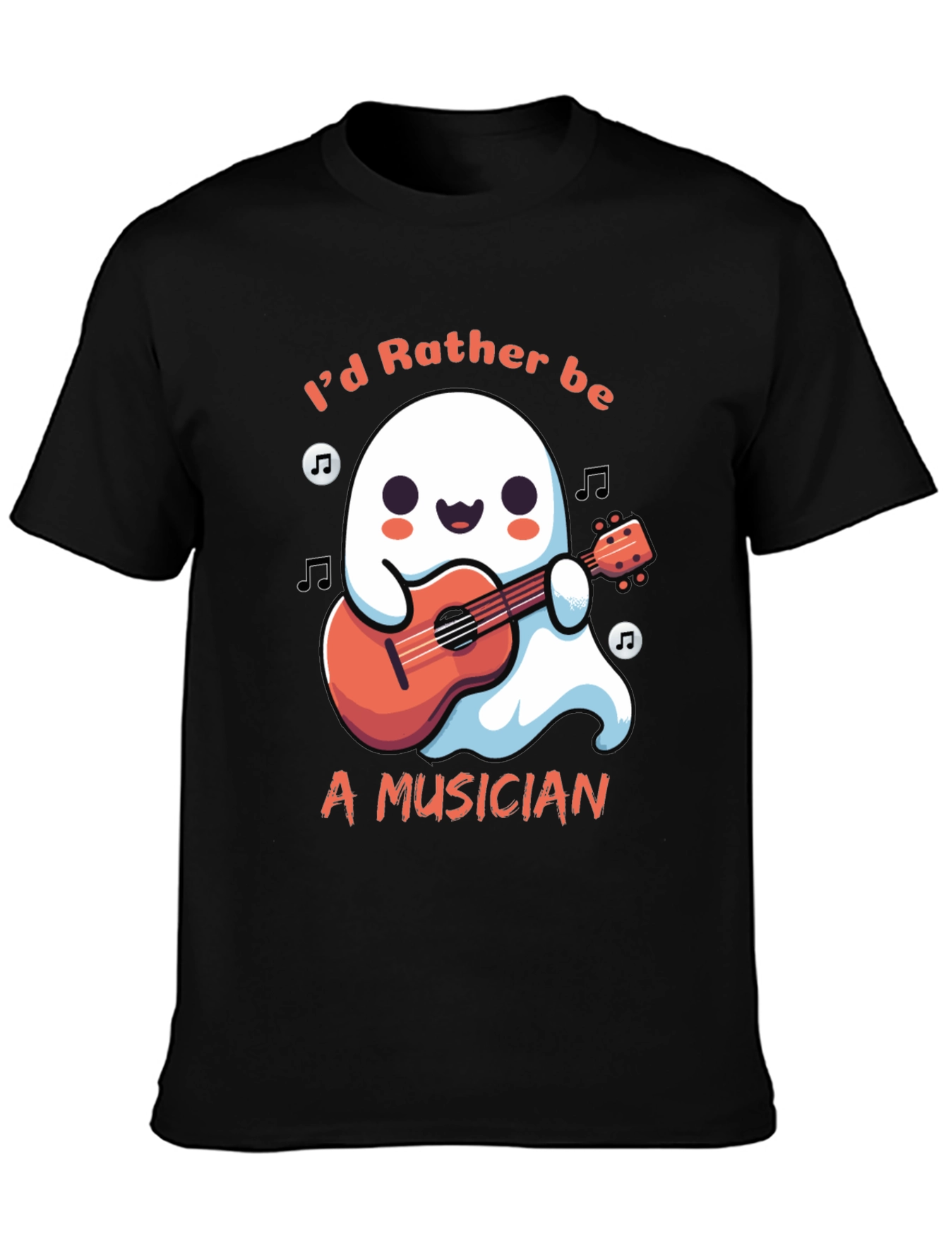 Ghost Musician T-Shirt: Id Rather Be Playing Guitar
