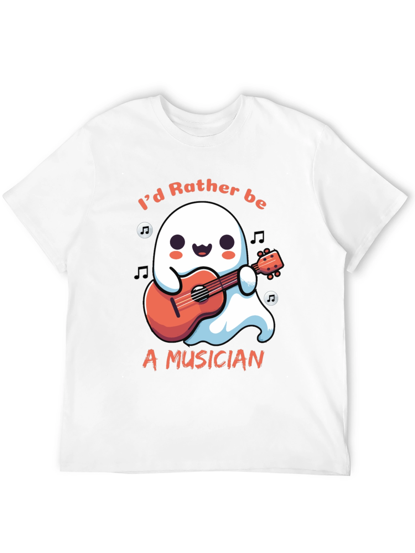 Ghost Musician T-Shirt: Id Rather Be Playing Guitar