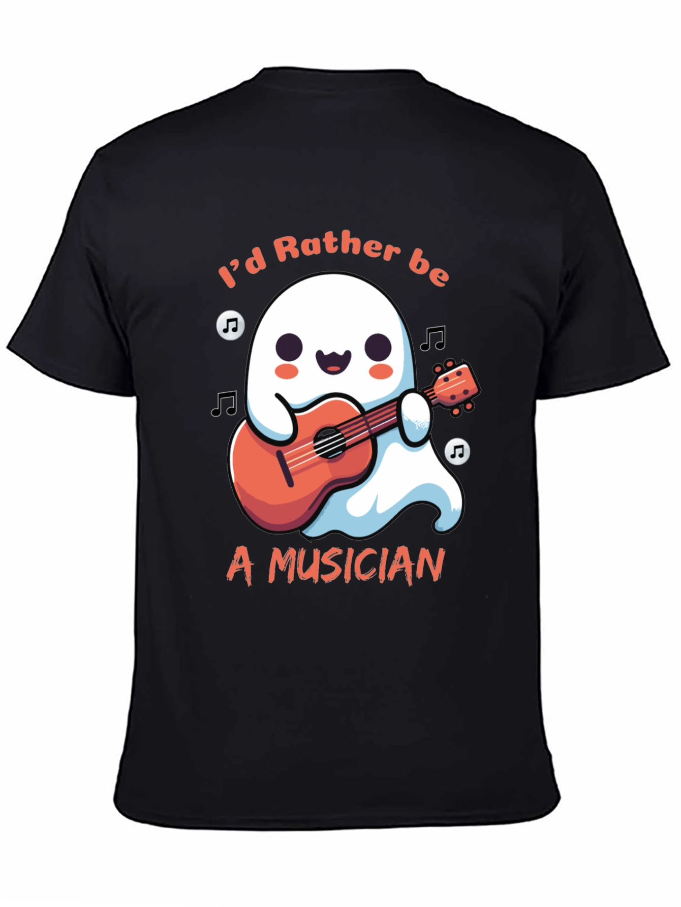 Ghost Musician T-Shirt: Id Rather Be Playing Guitar