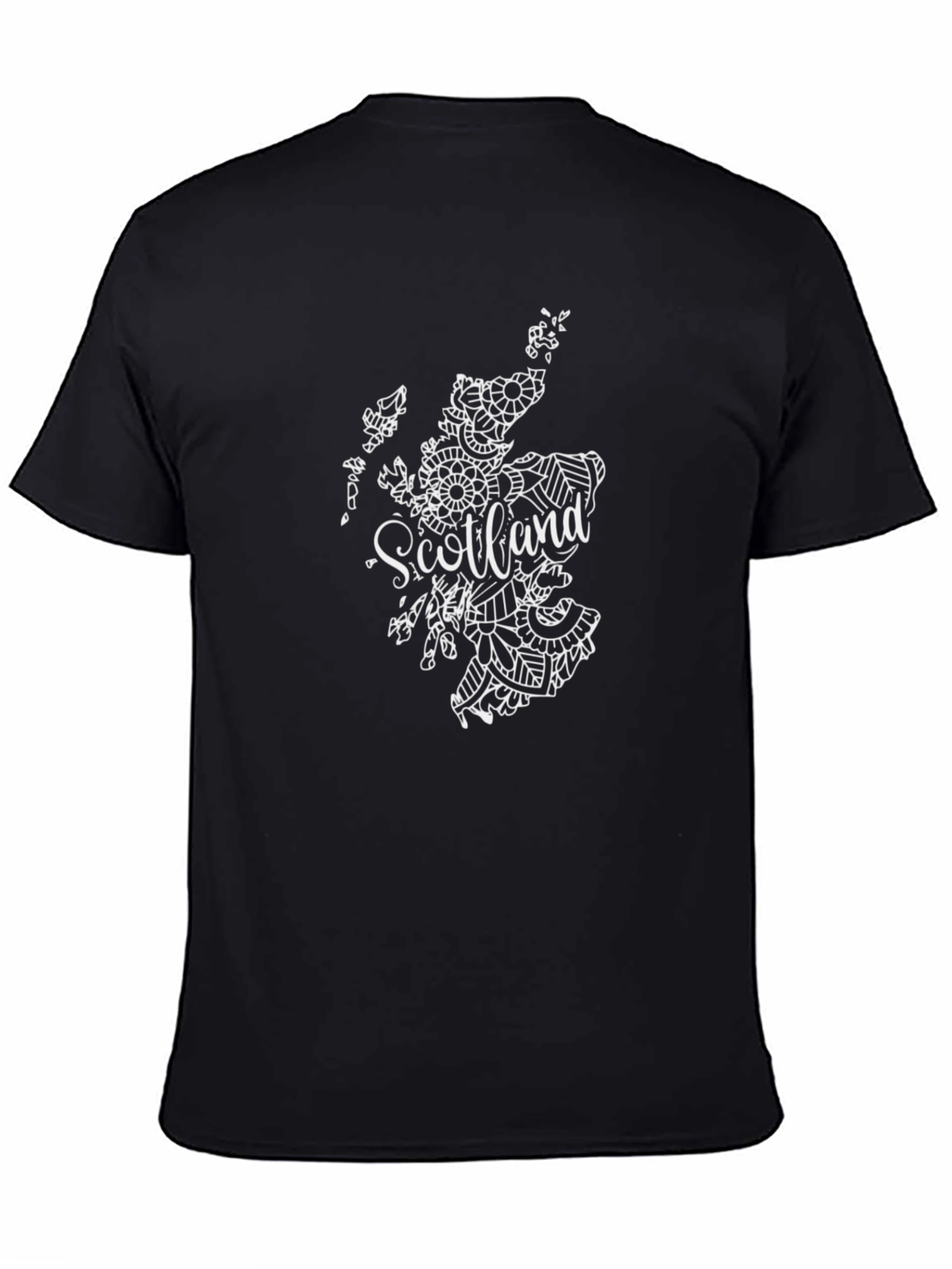 Scotland Map Graphic Print Black T-Shirt