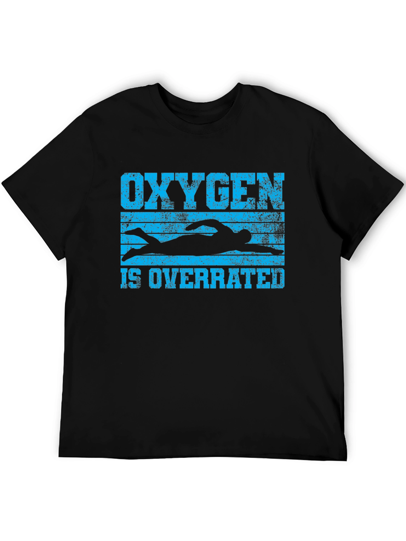 Oxygen is Overrated Swimmer Black T-Shirt