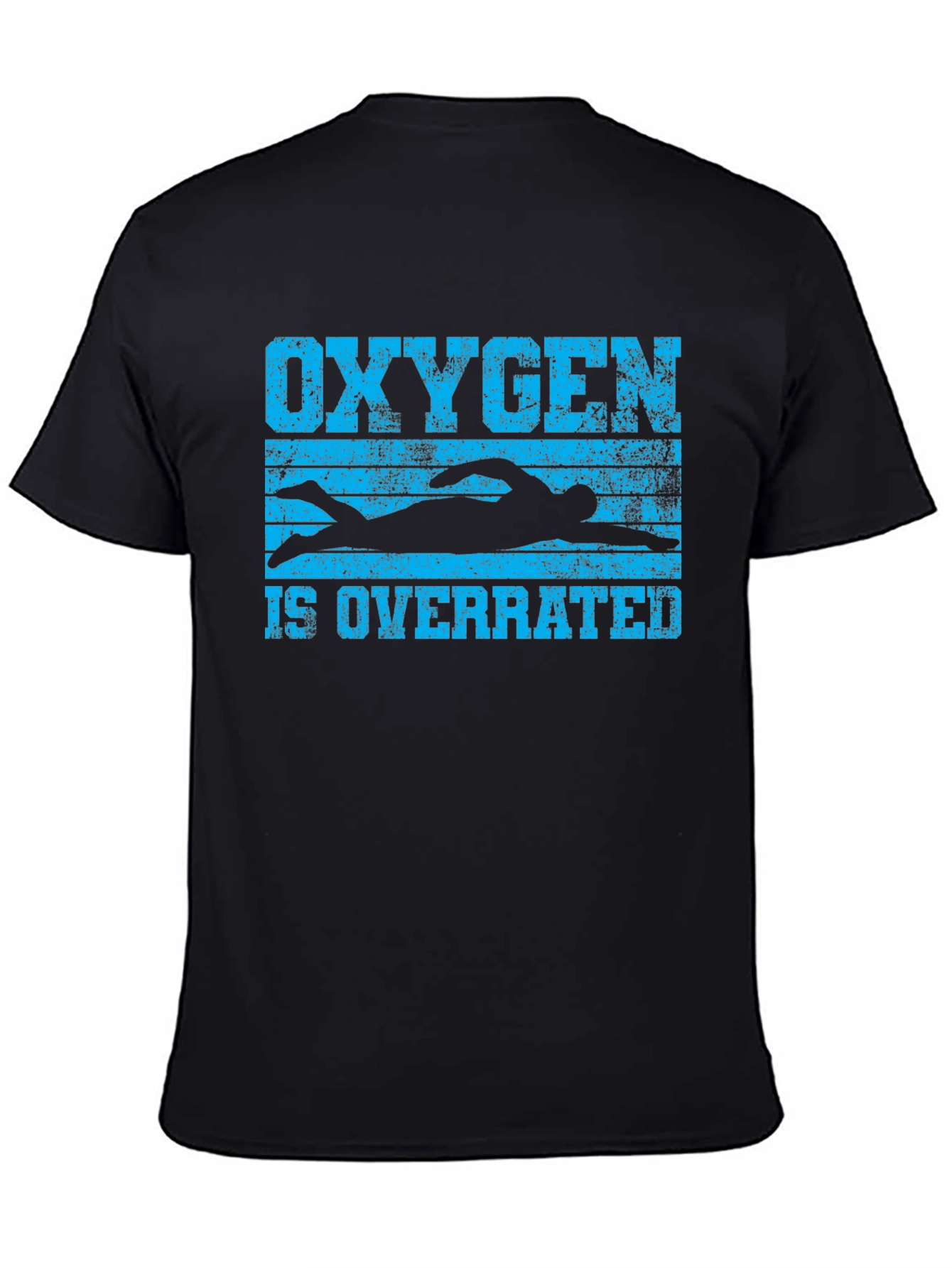 Oxygen is Overrated Swimmer Black T-Shirt