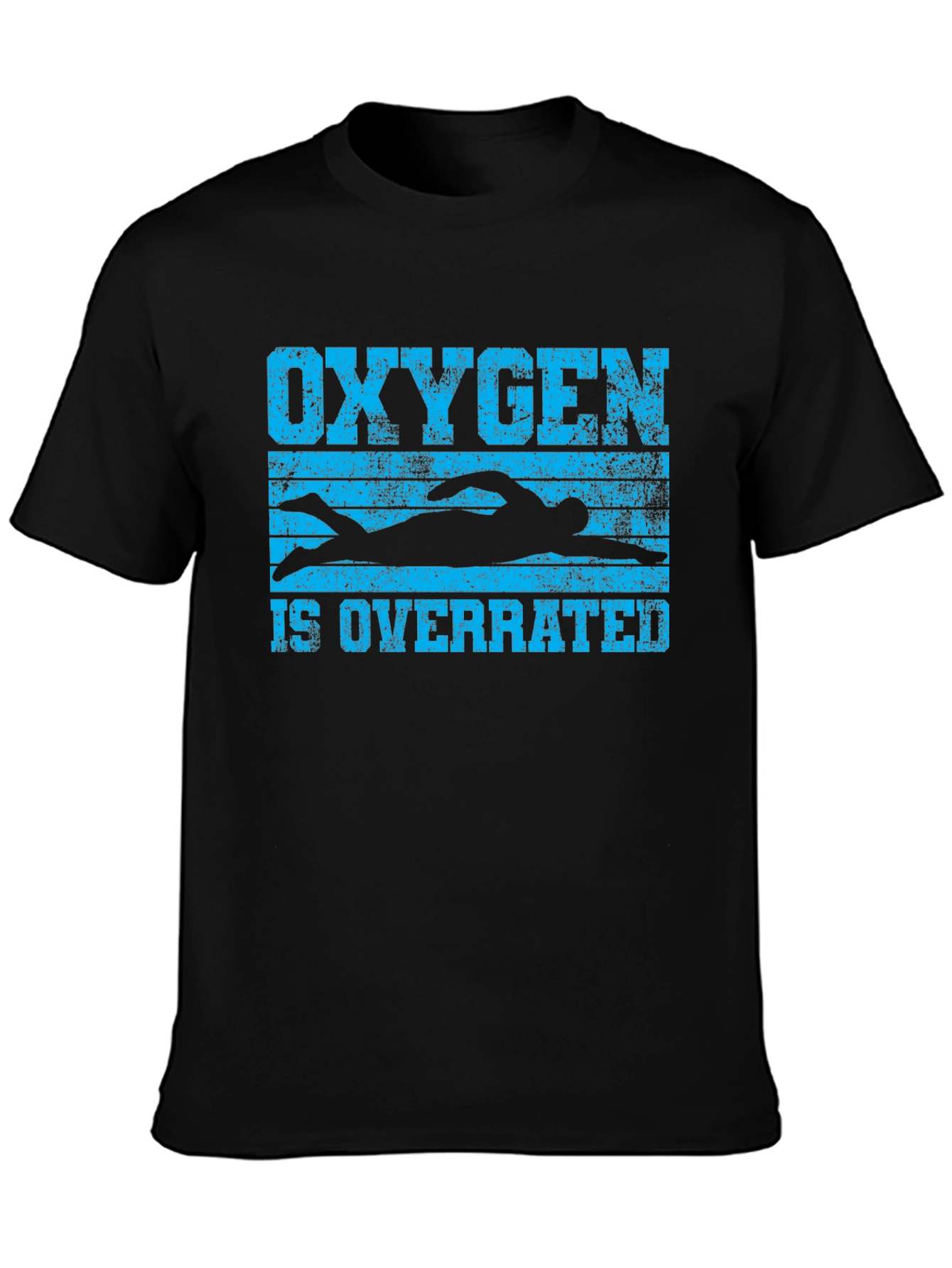 Oxygen is Overrated Swimmer Black T-Shirt