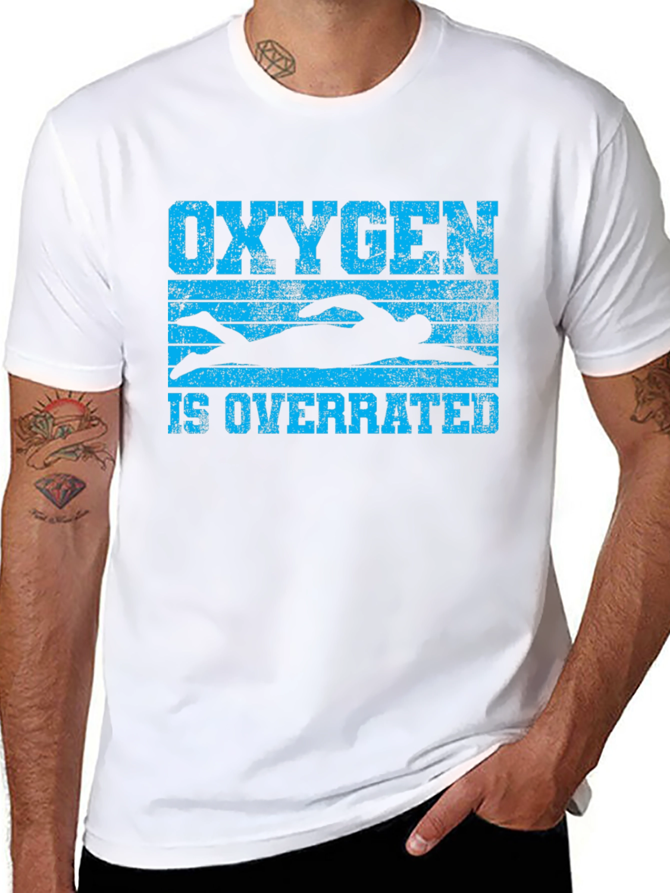 Oxygen is Overrated Swimmer Black T-Shirt