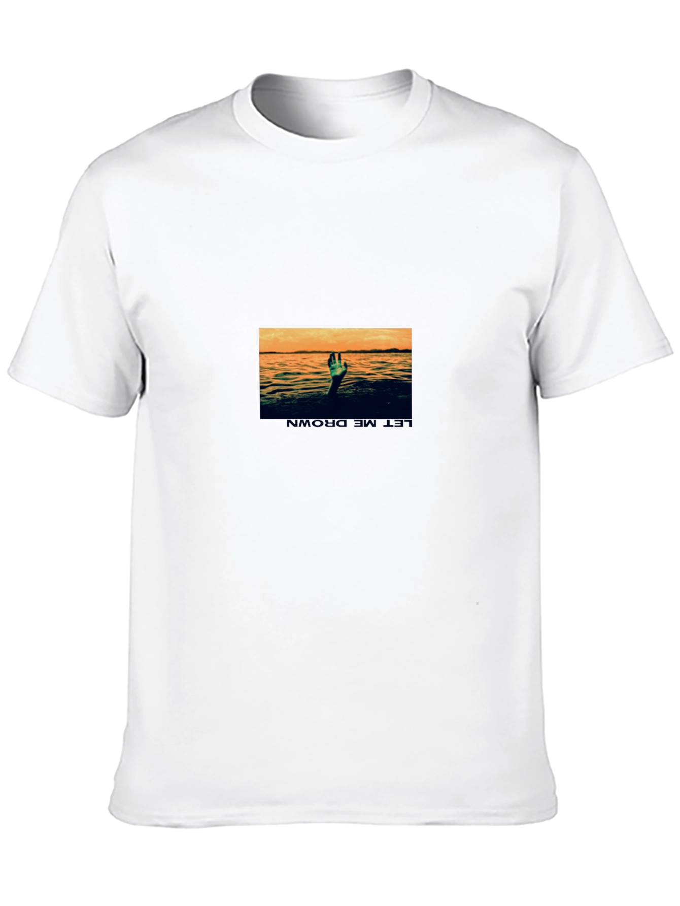 Drowning Hand Graphic Tee - Black Cotton Blend