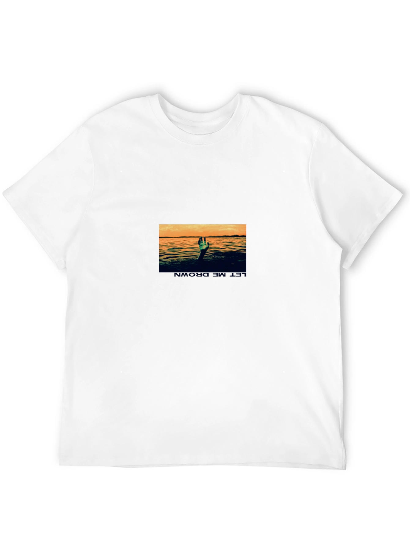 Drowning Hand Graphic Tee - Black Cotton Blend