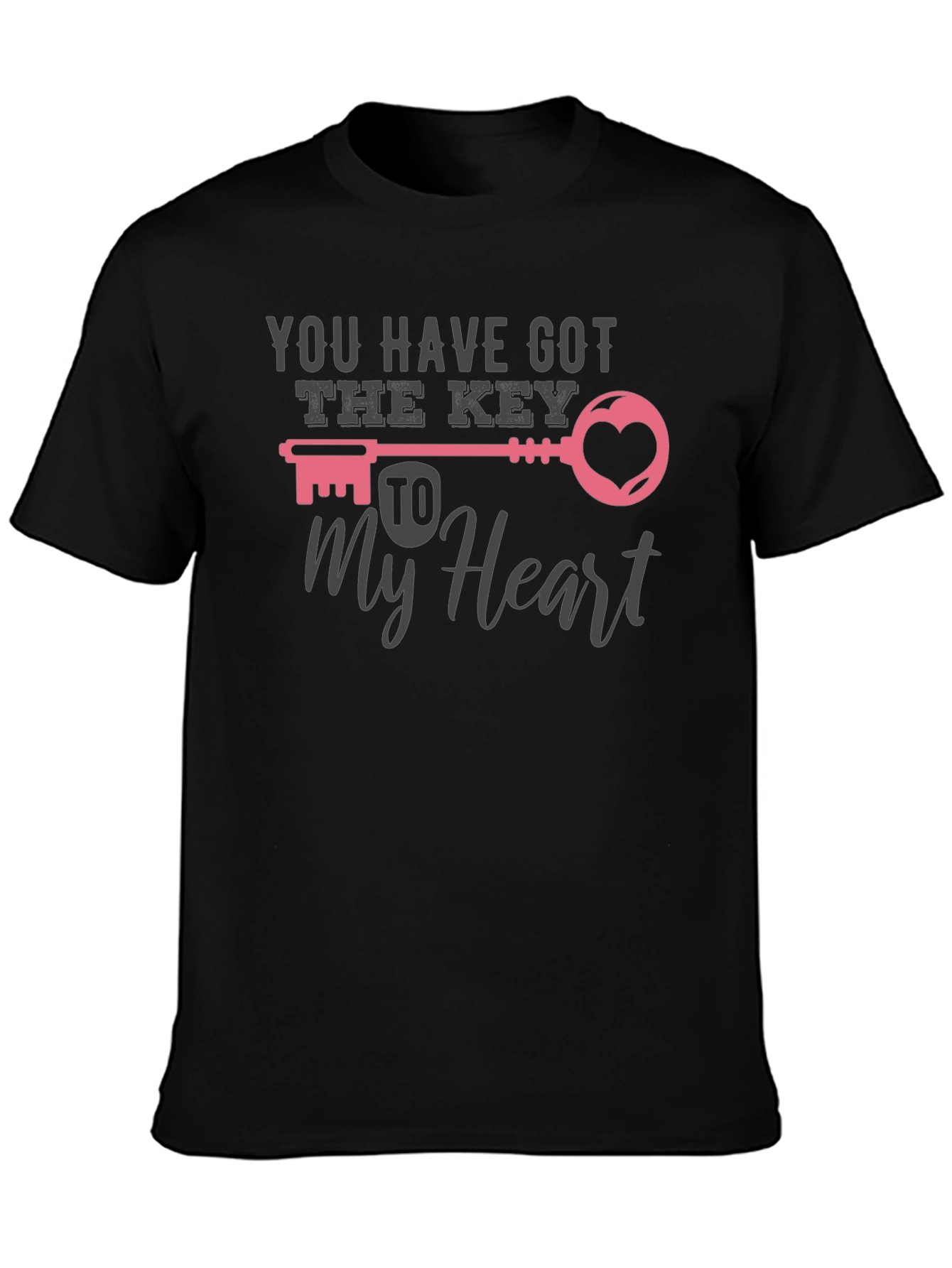 Key To My Heart Graphic Tee - Romantic Design