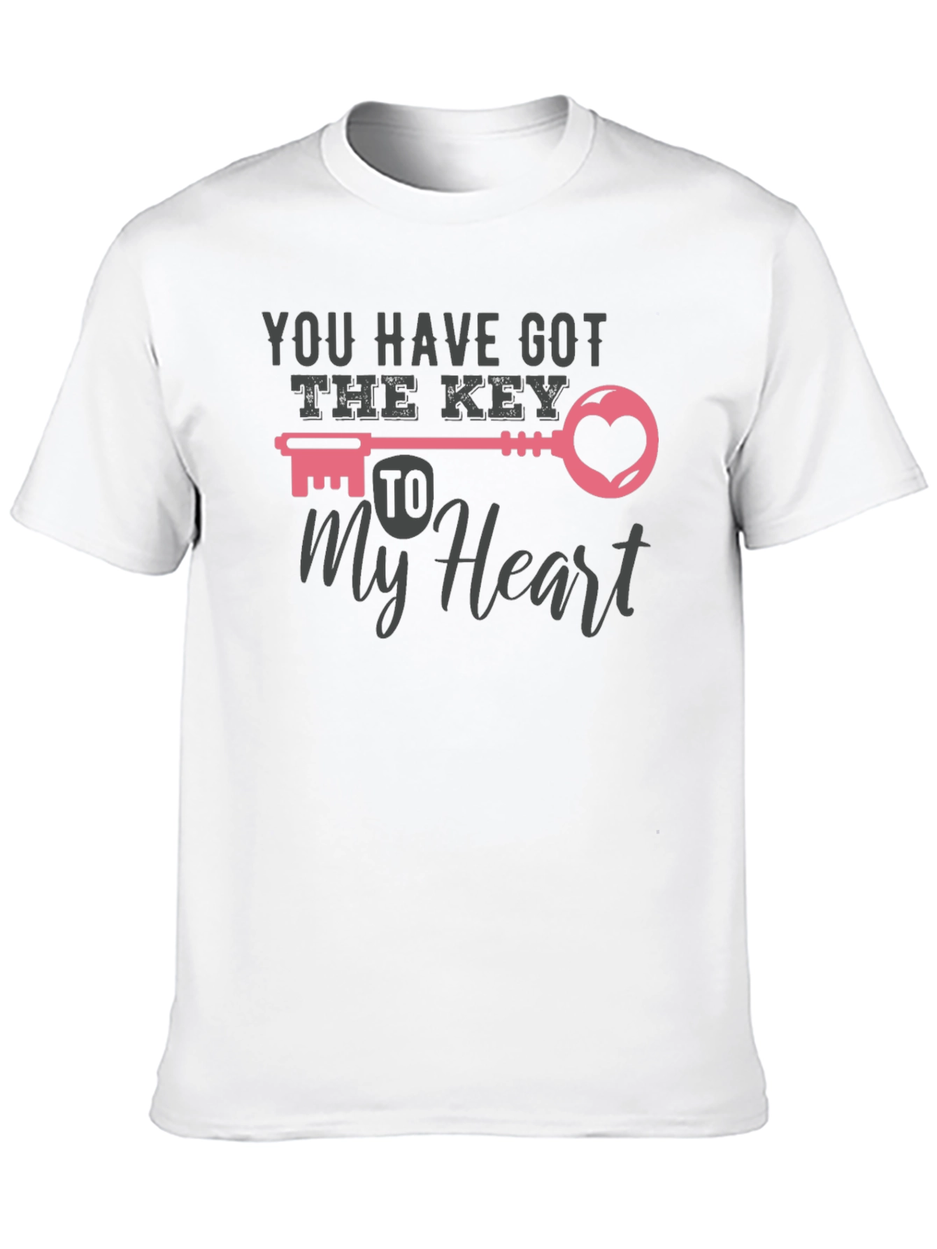 Key To My Heart Graphic Tee - Romantic Design