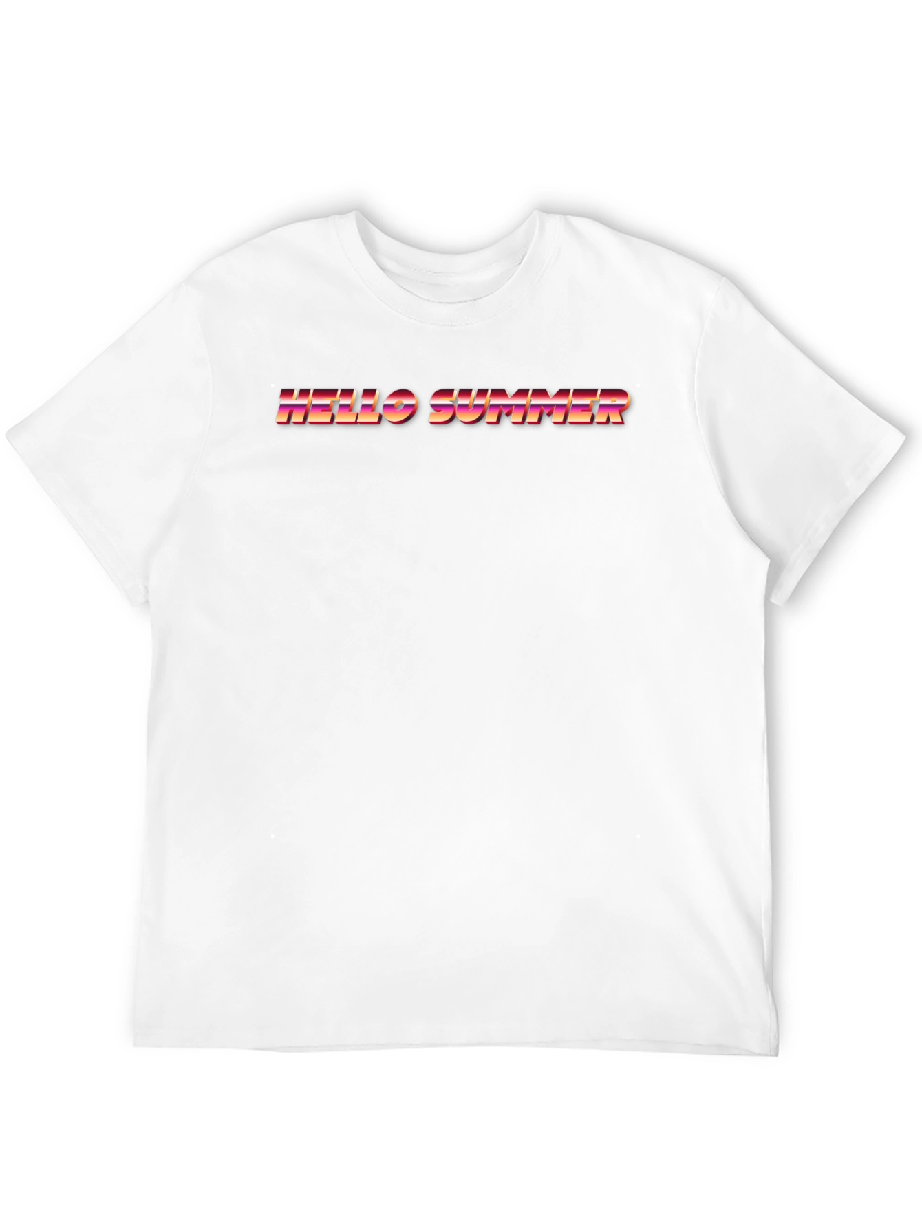 Hello Summer Retro Graphic Tee - Black Cotton T-Shirt