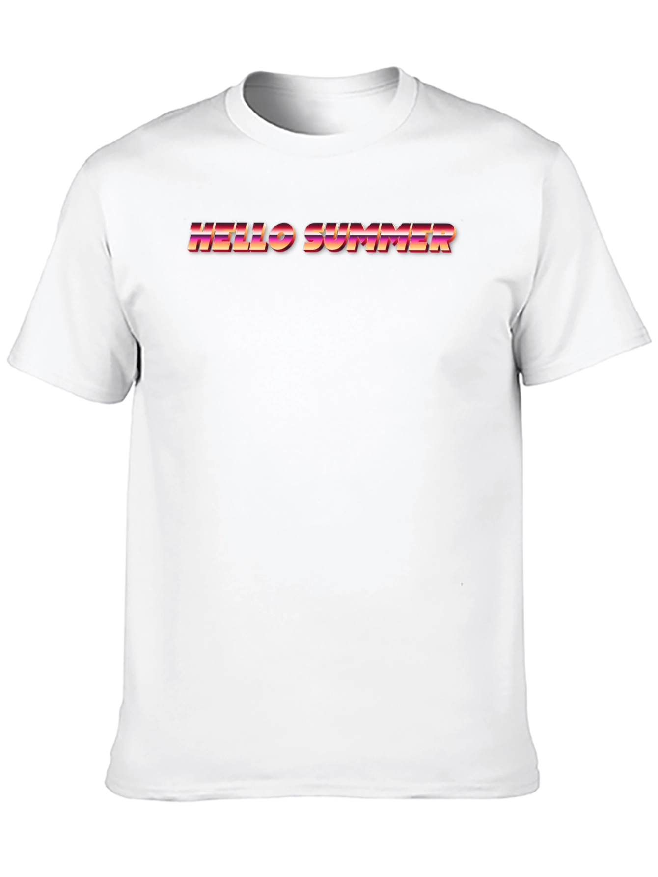 Hello Summer Retro Graphic Tee - Black Cotton T-Shirt