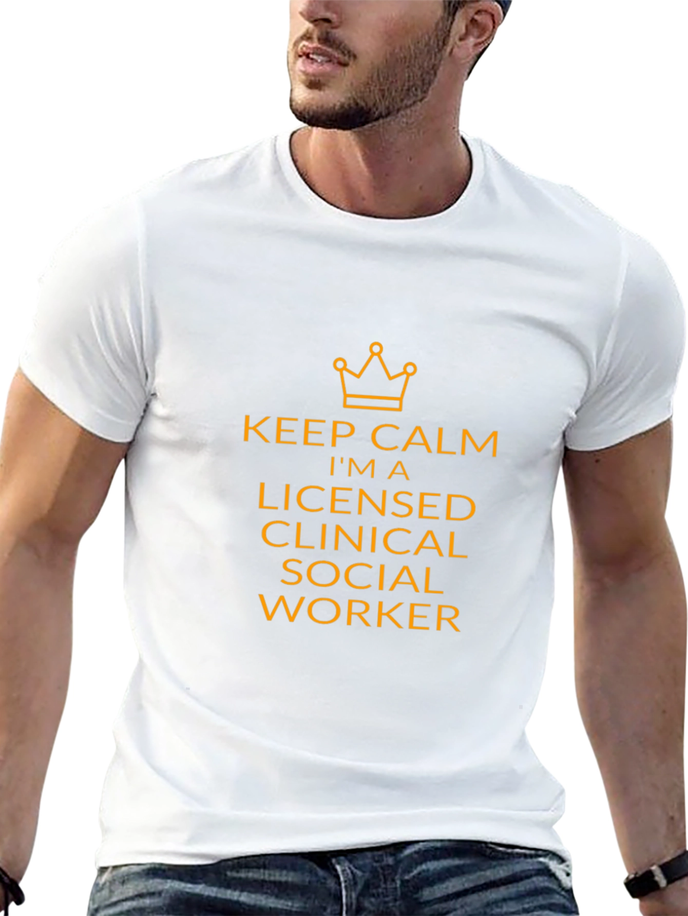 Keep Calm Licensed Social Worker Black T-Shirt