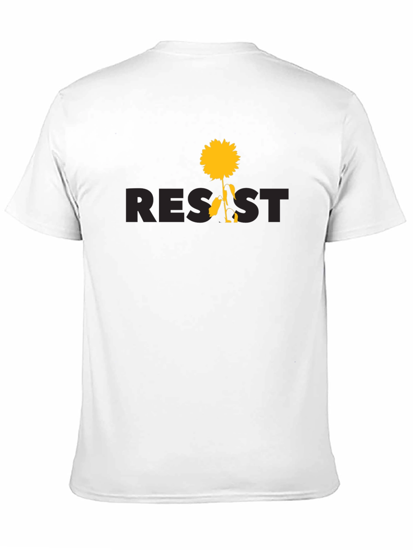 Resist Sunflower Graphic Tee - Black Cotton T-Shirt