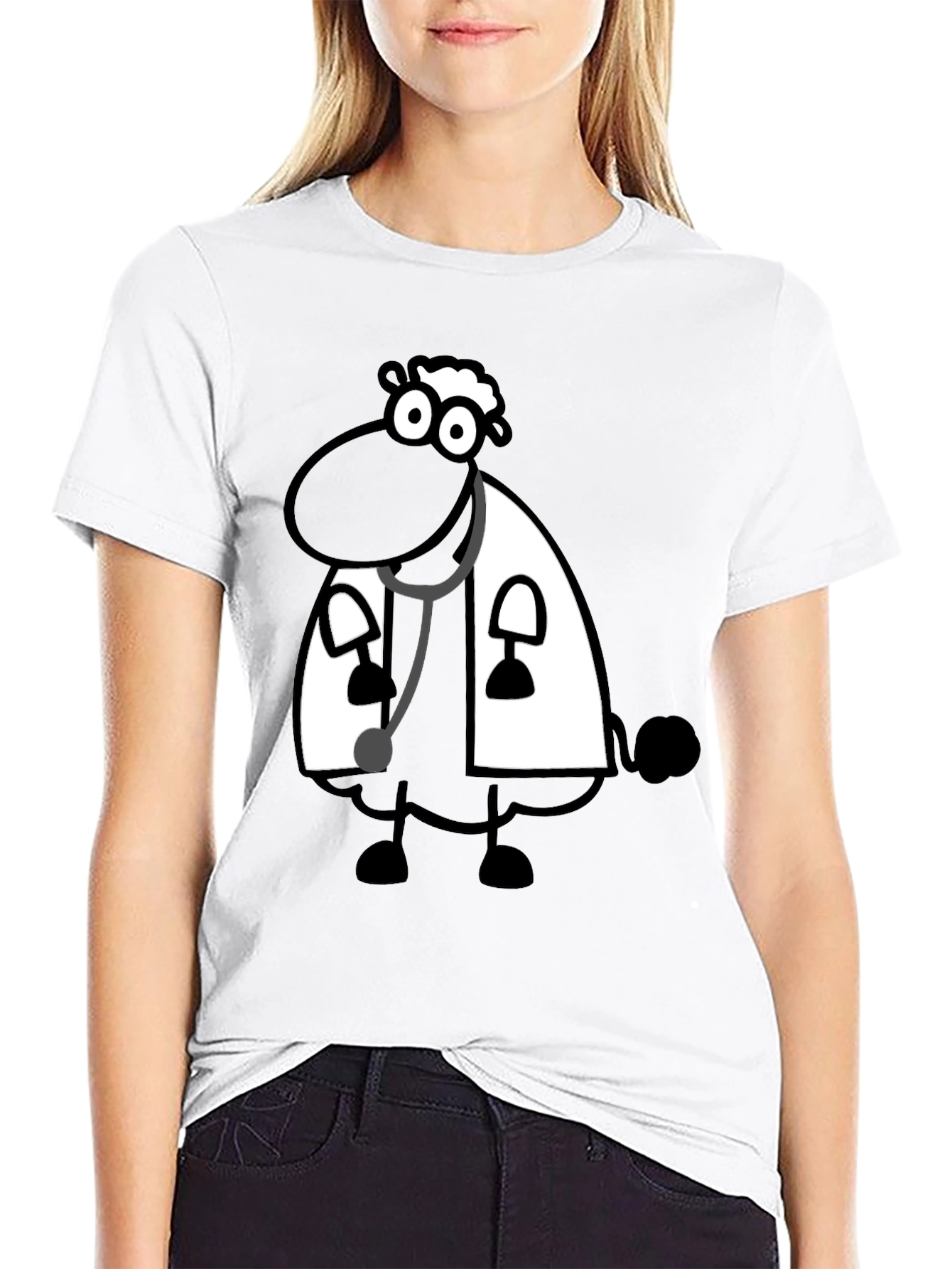Black Sheep Doctor T-Shirt - Cartoon Style