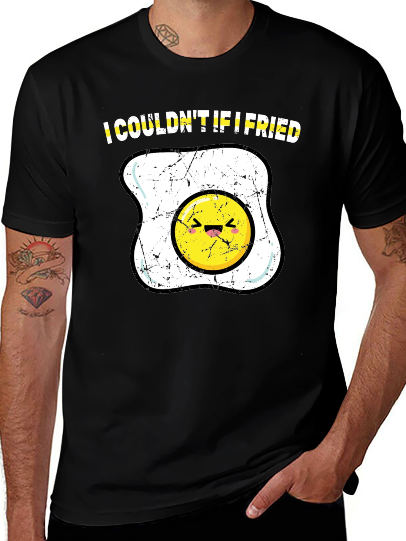 I Couldnt If I Fried T-Shirt Funny Egg Cartoon