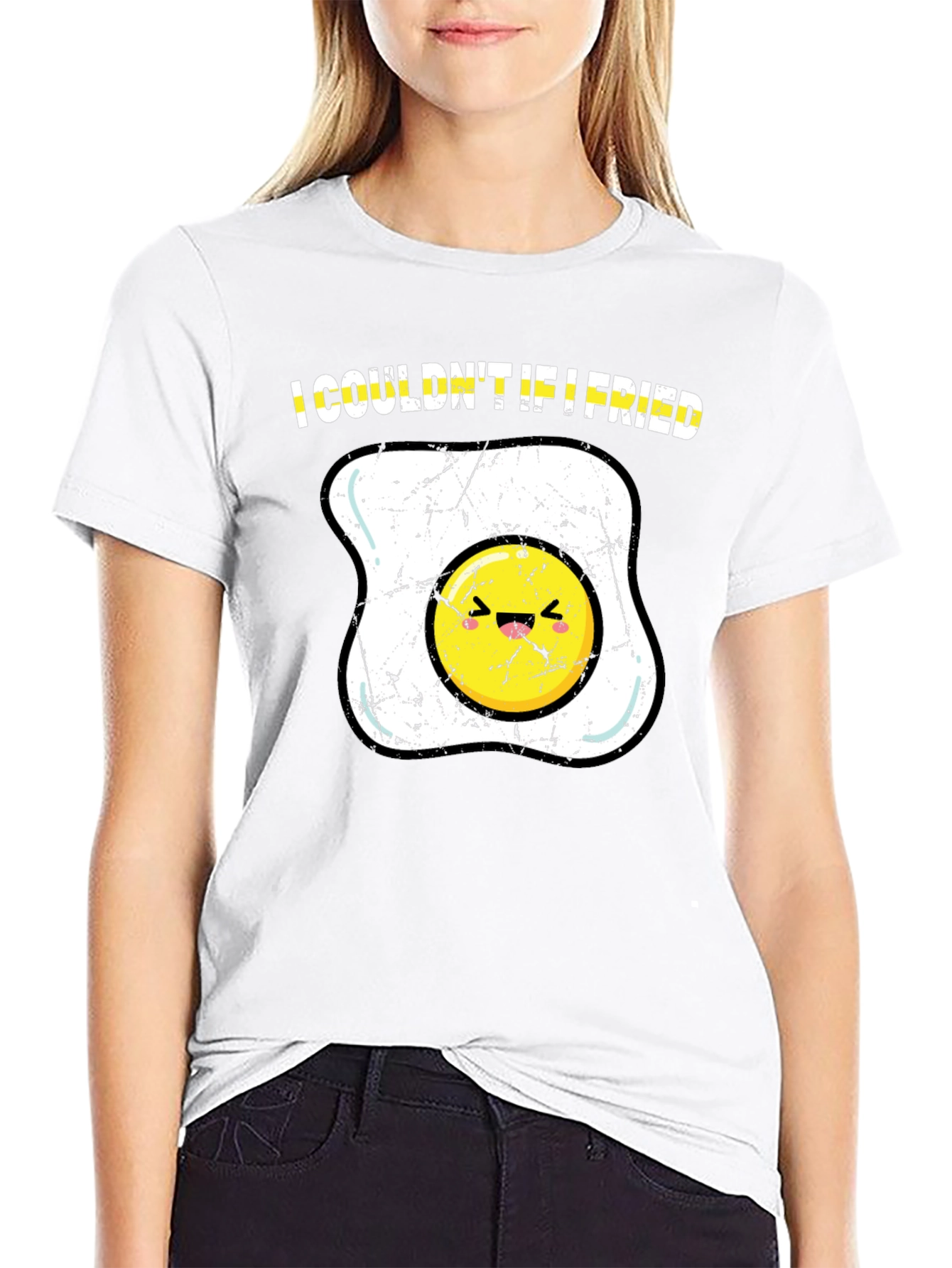 I Couldnt If I Fried T-Shirt Funny Egg Cartoon