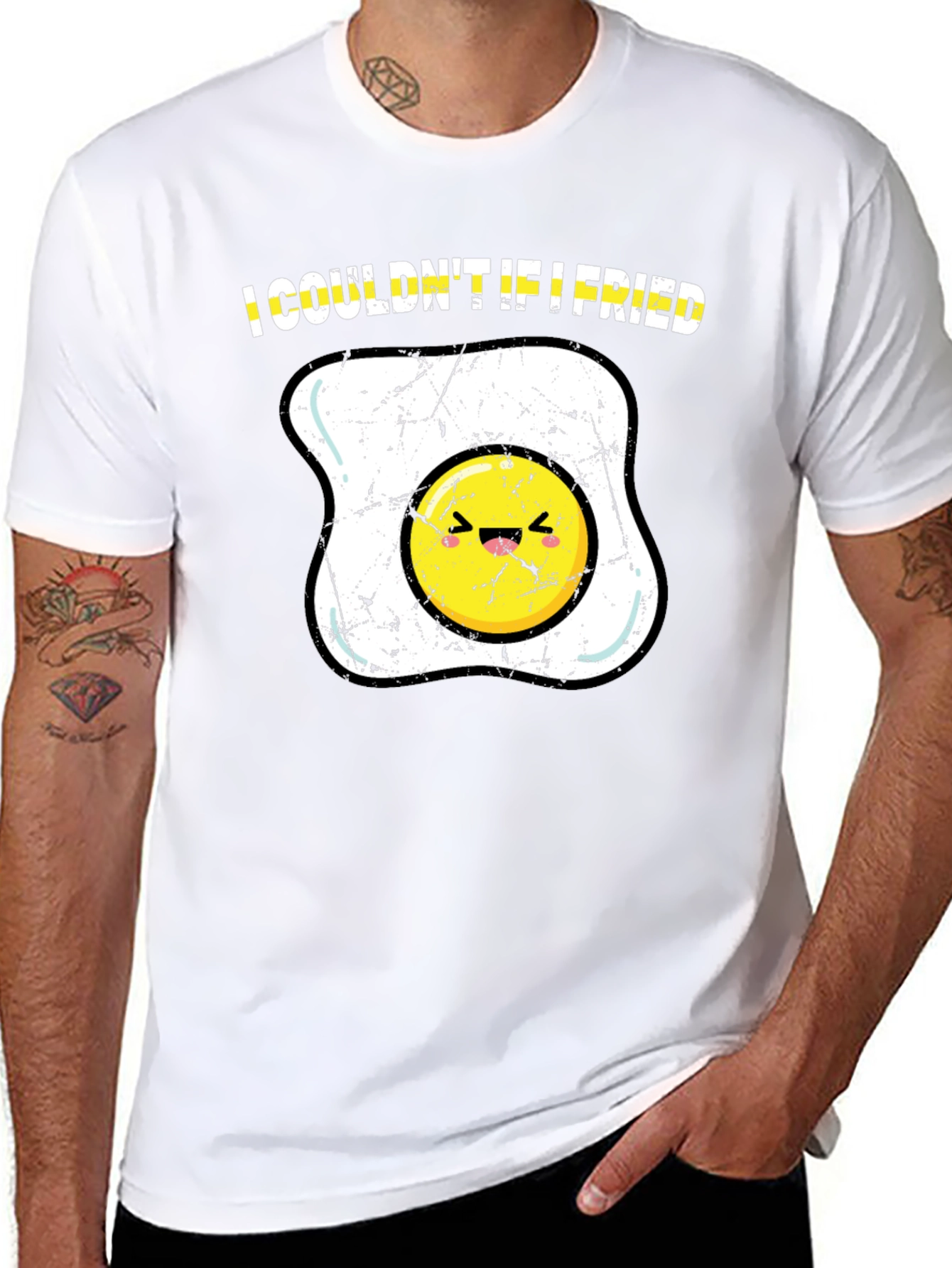 I Couldnt If I Fried T-Shirt Funny Egg Cartoon
