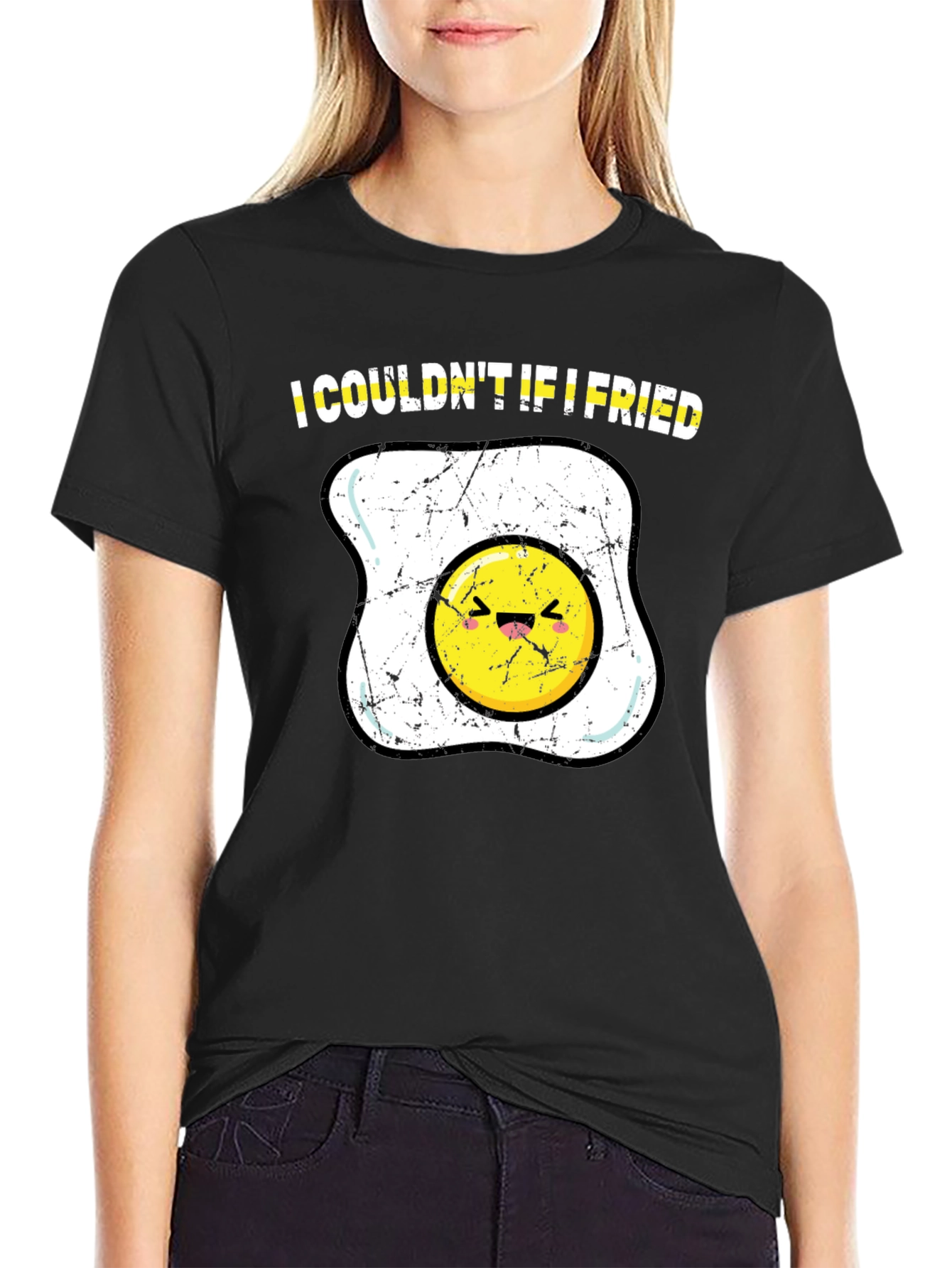 I Couldnt If I Fried T-Shirt Funny Egg Cartoon