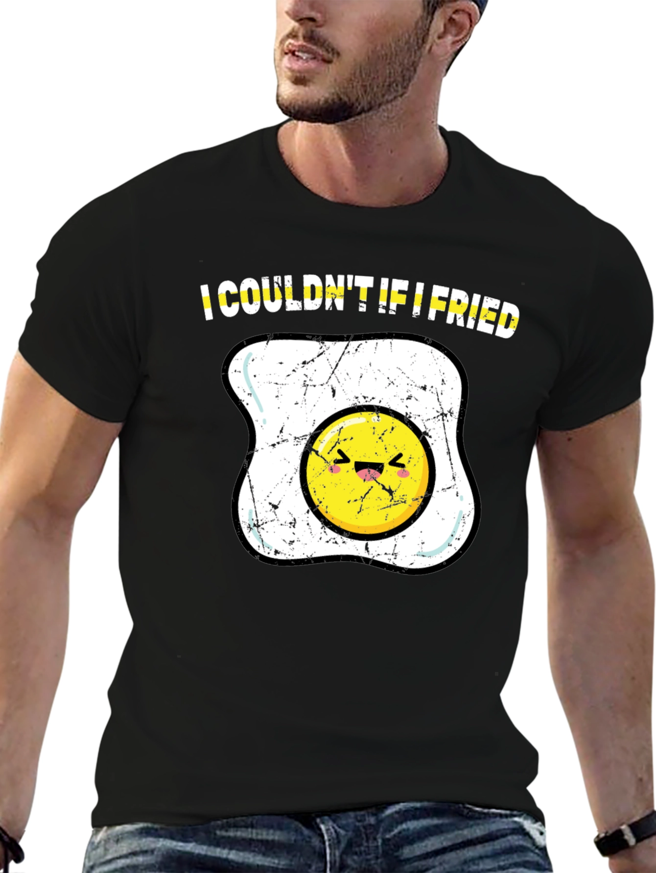 I Couldnt If I Fried T-Shirt Funny Egg Cartoon