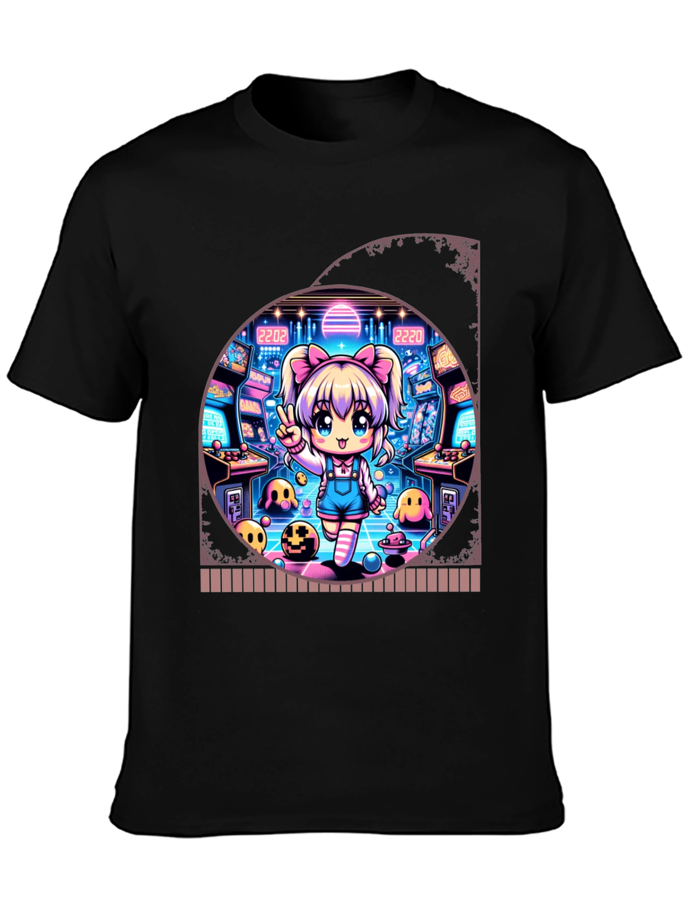 Retro Arcade Anime Graphic T-Shirt