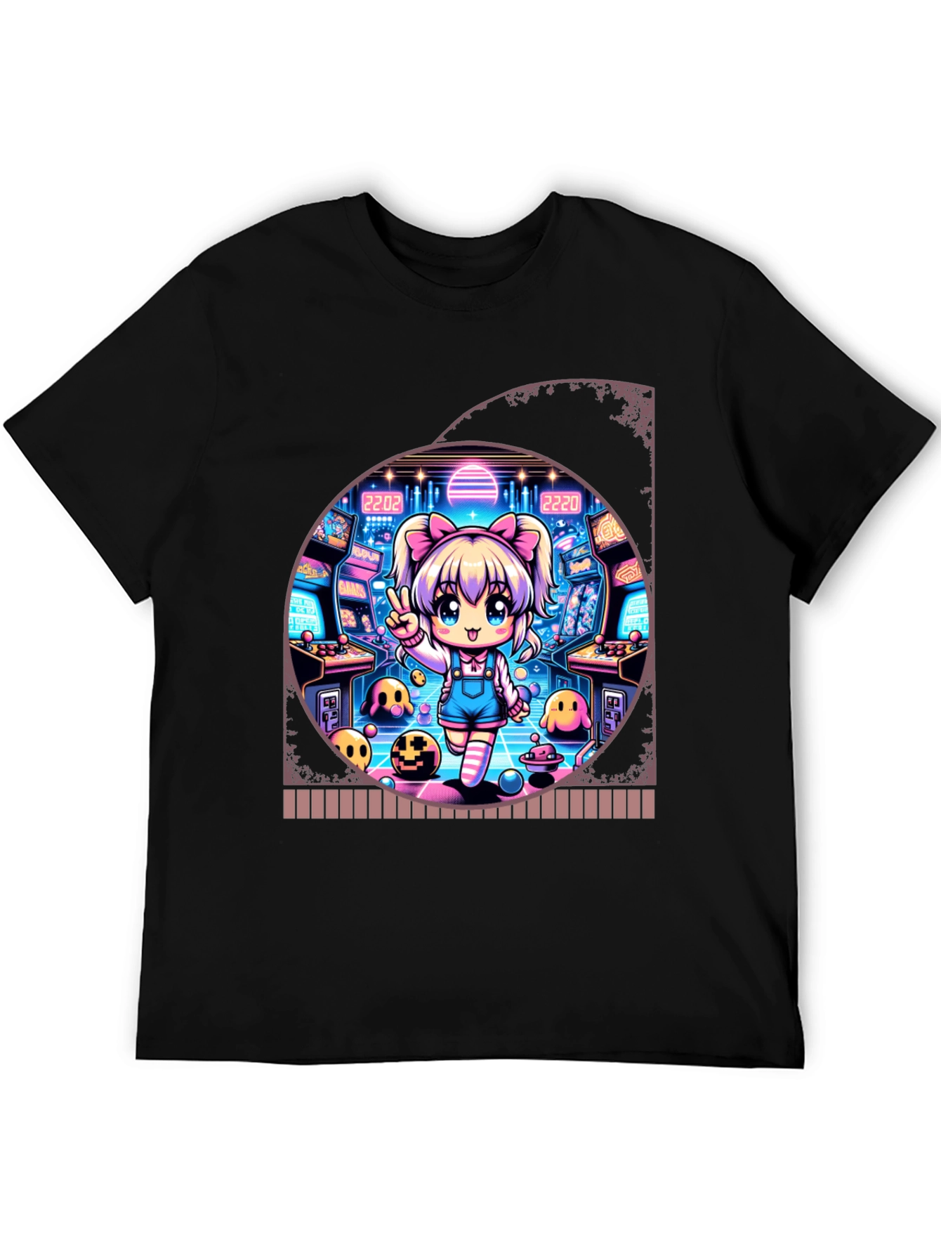 Retro Arcade Anime Graphic T-Shirt