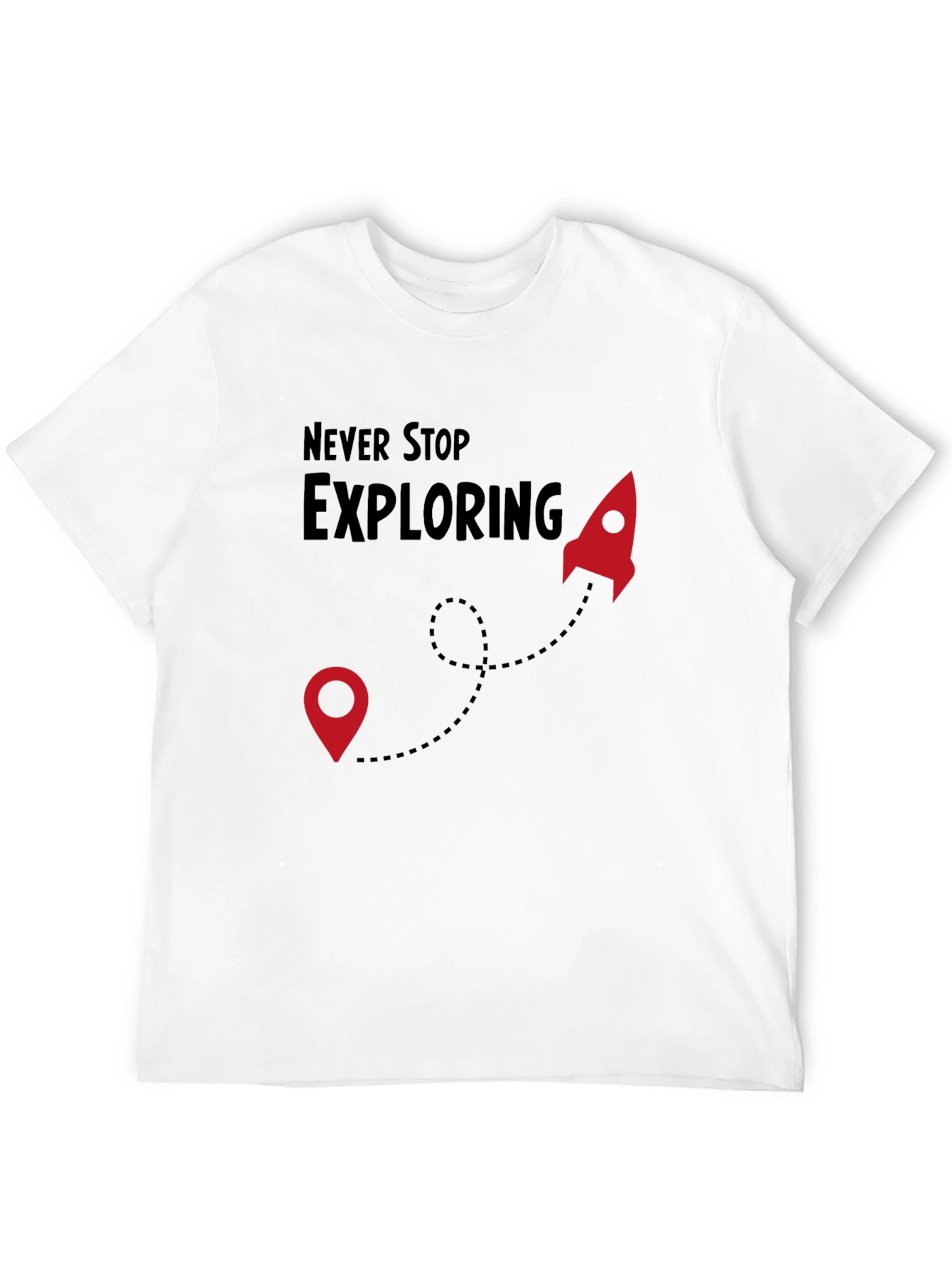 Never Stop Exploring Black T-Shirt