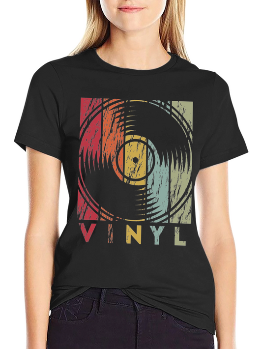 Vintage Vinyl Record Graphic Tee - Retro Music Lover T-Shirt