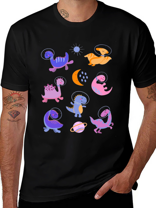 Dino Astronauts Graphic Tee - Black