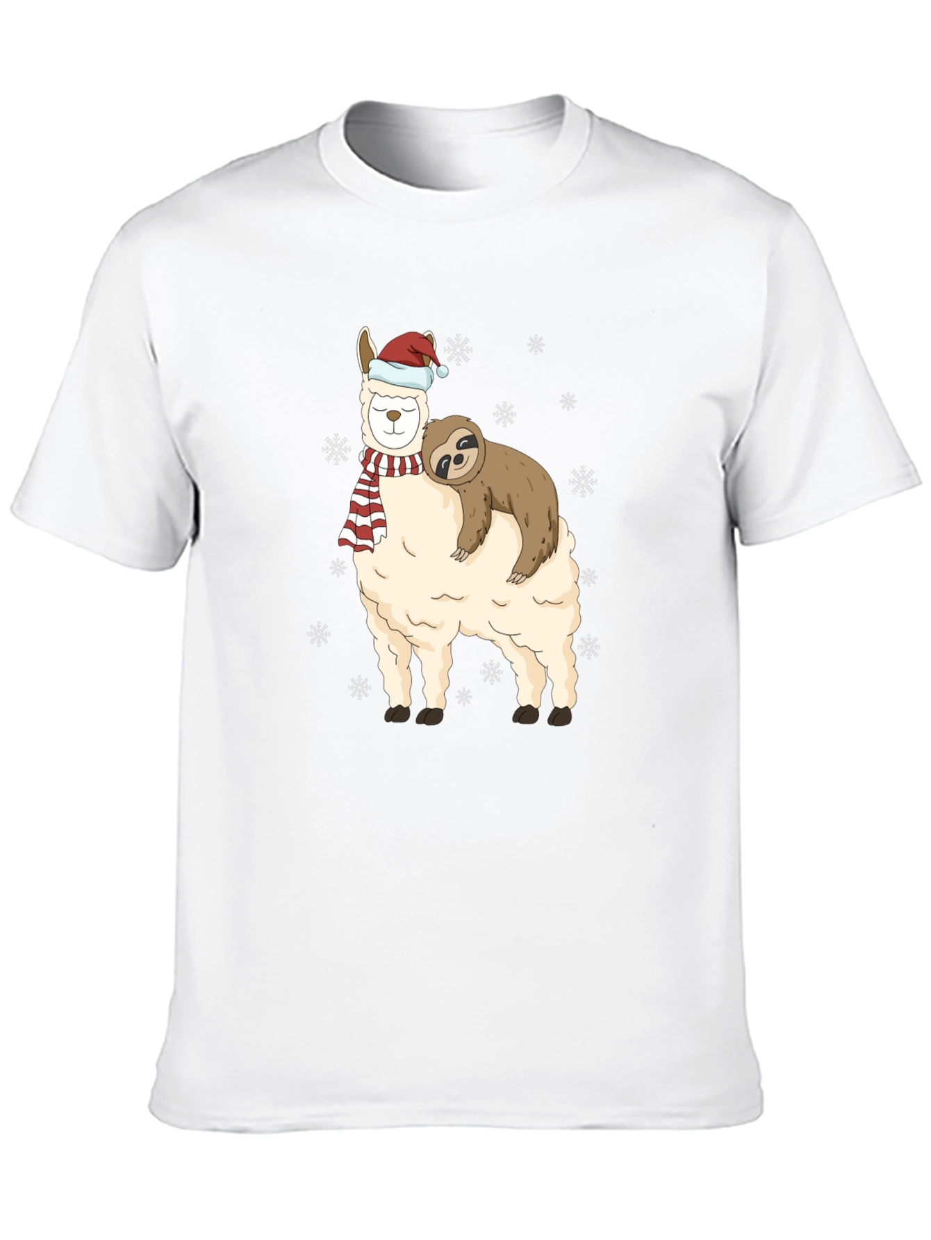 Llama Sloth Christmas Holiday T-Shirt