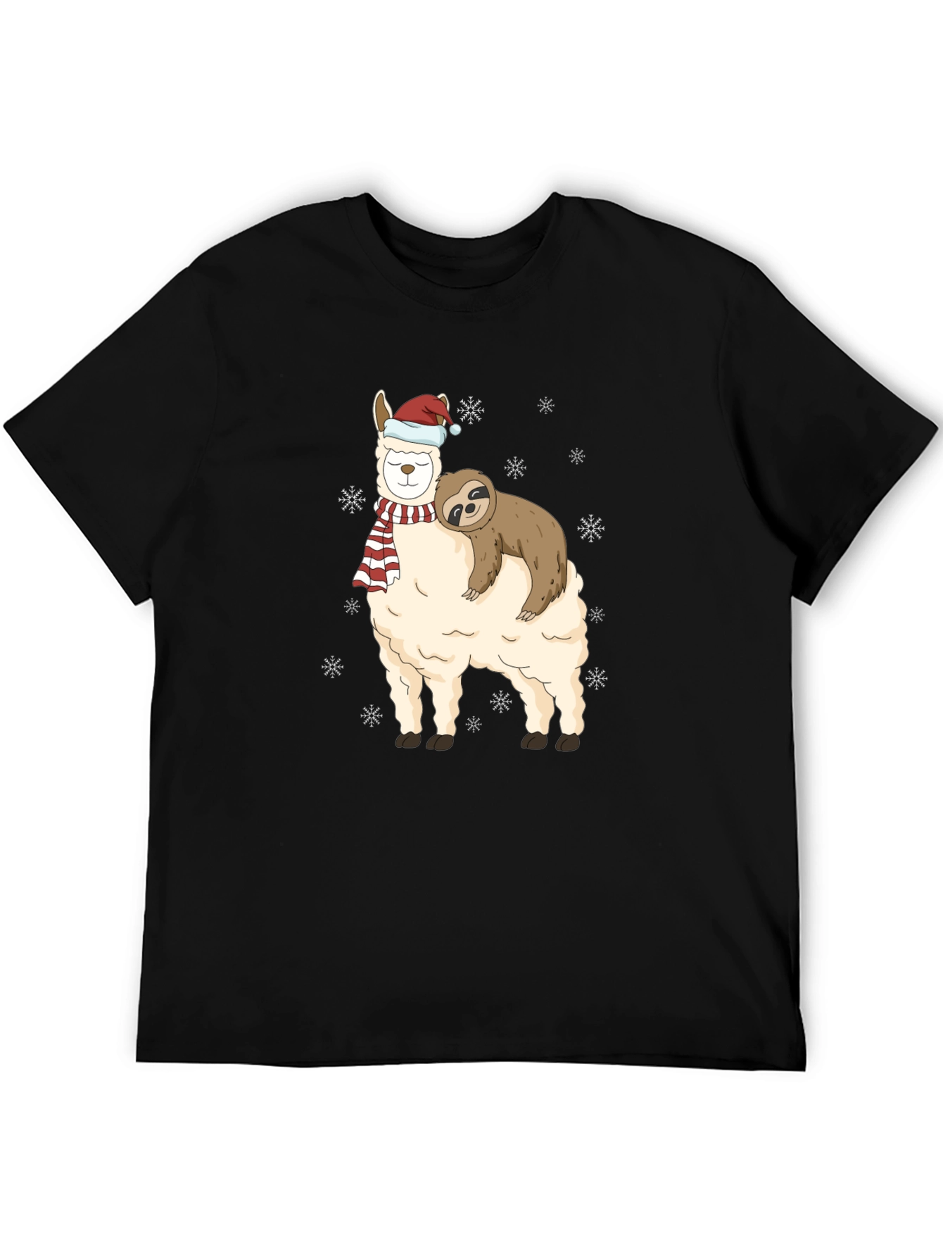 Llama Sloth Christmas Holiday T-Shirt