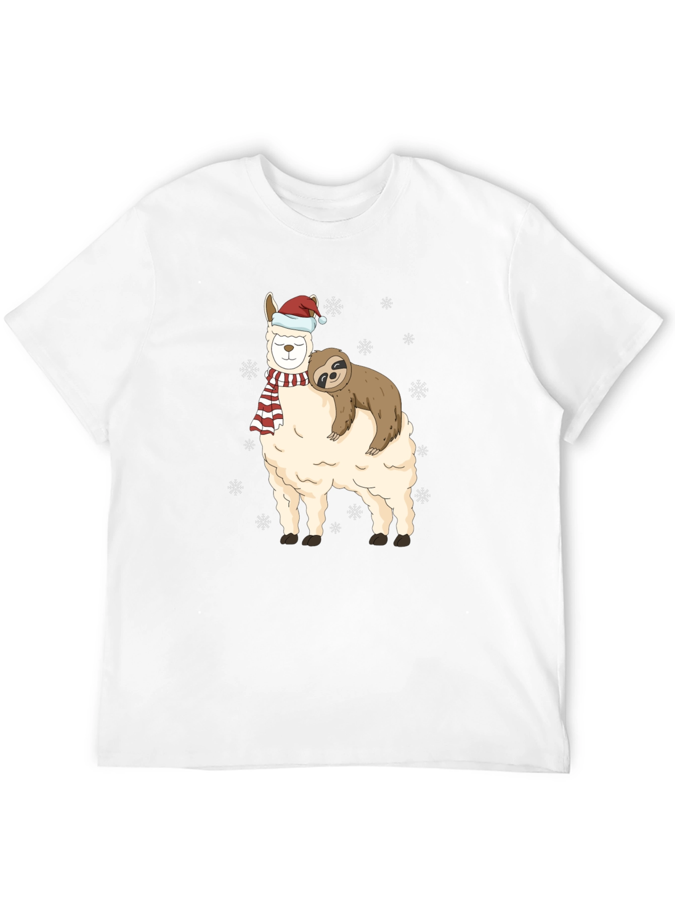 Llama Sloth Christmas Holiday T-Shirt