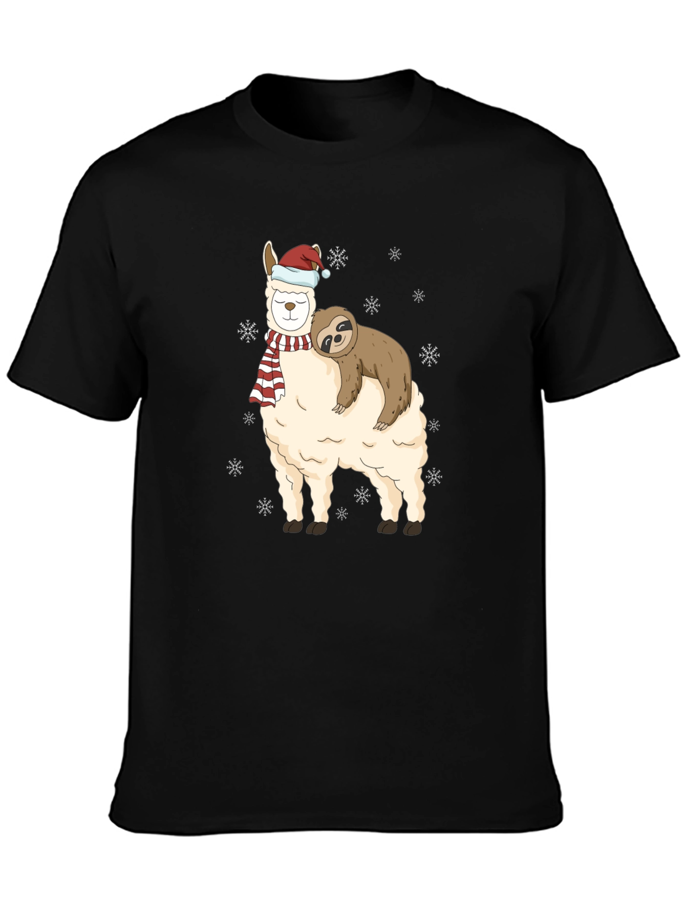 Llama Sloth Christmas Holiday T-Shirt