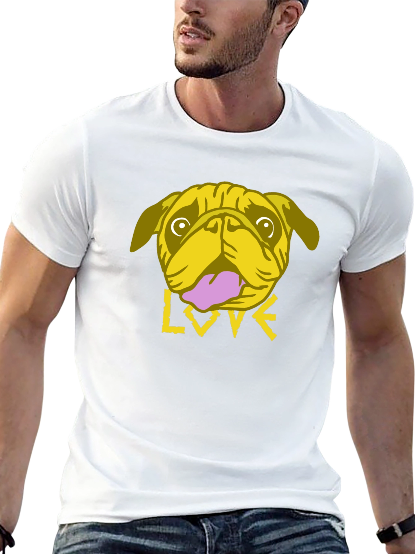 Pug Love Graphic Tee - Trendy Black T-Shirt