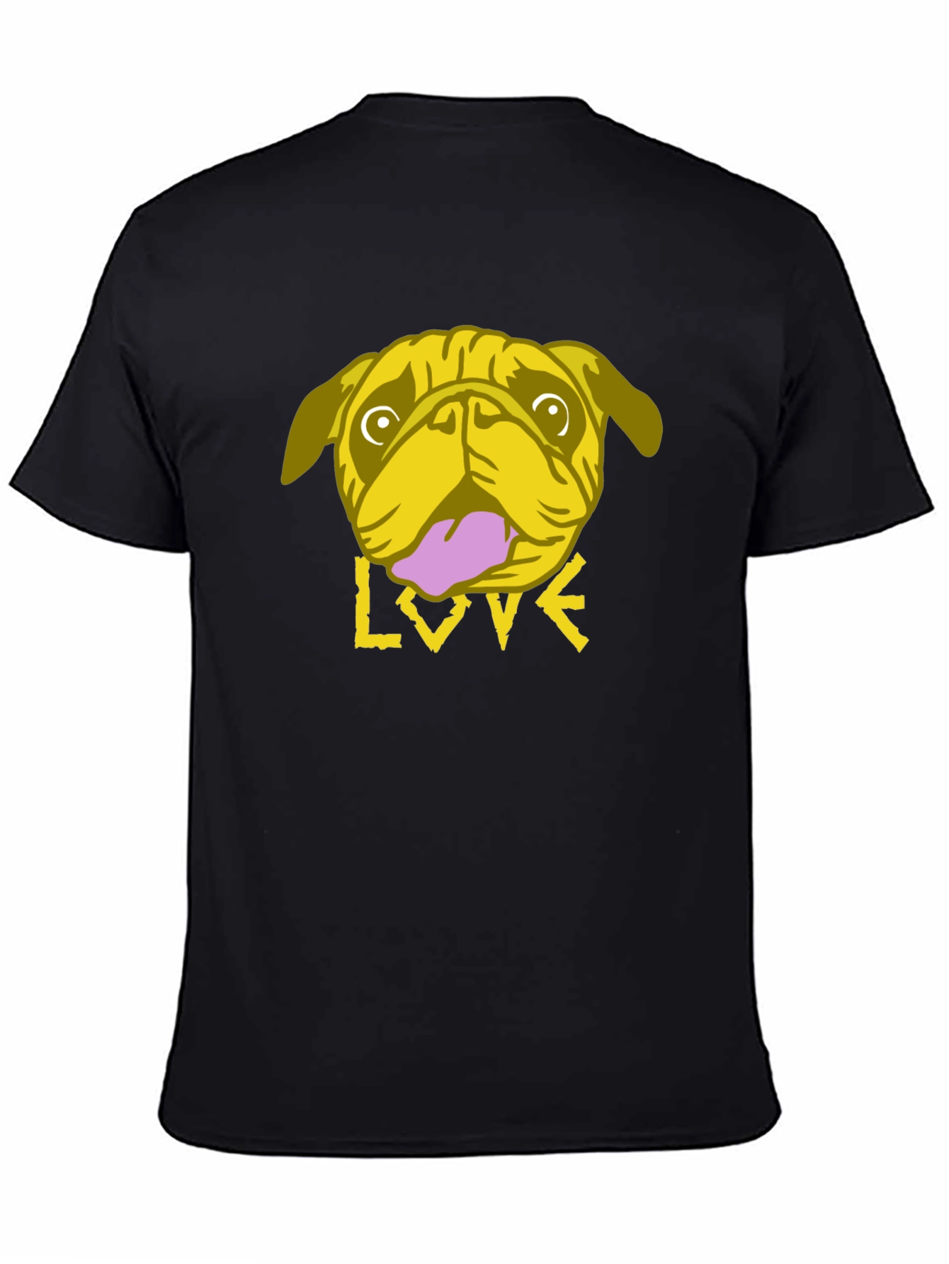 Pug Love Graphic Tee - Trendy Black T-Shirt