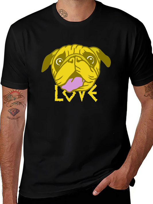 Pug Love Graphic Tee - Trendy Black T-Shirt