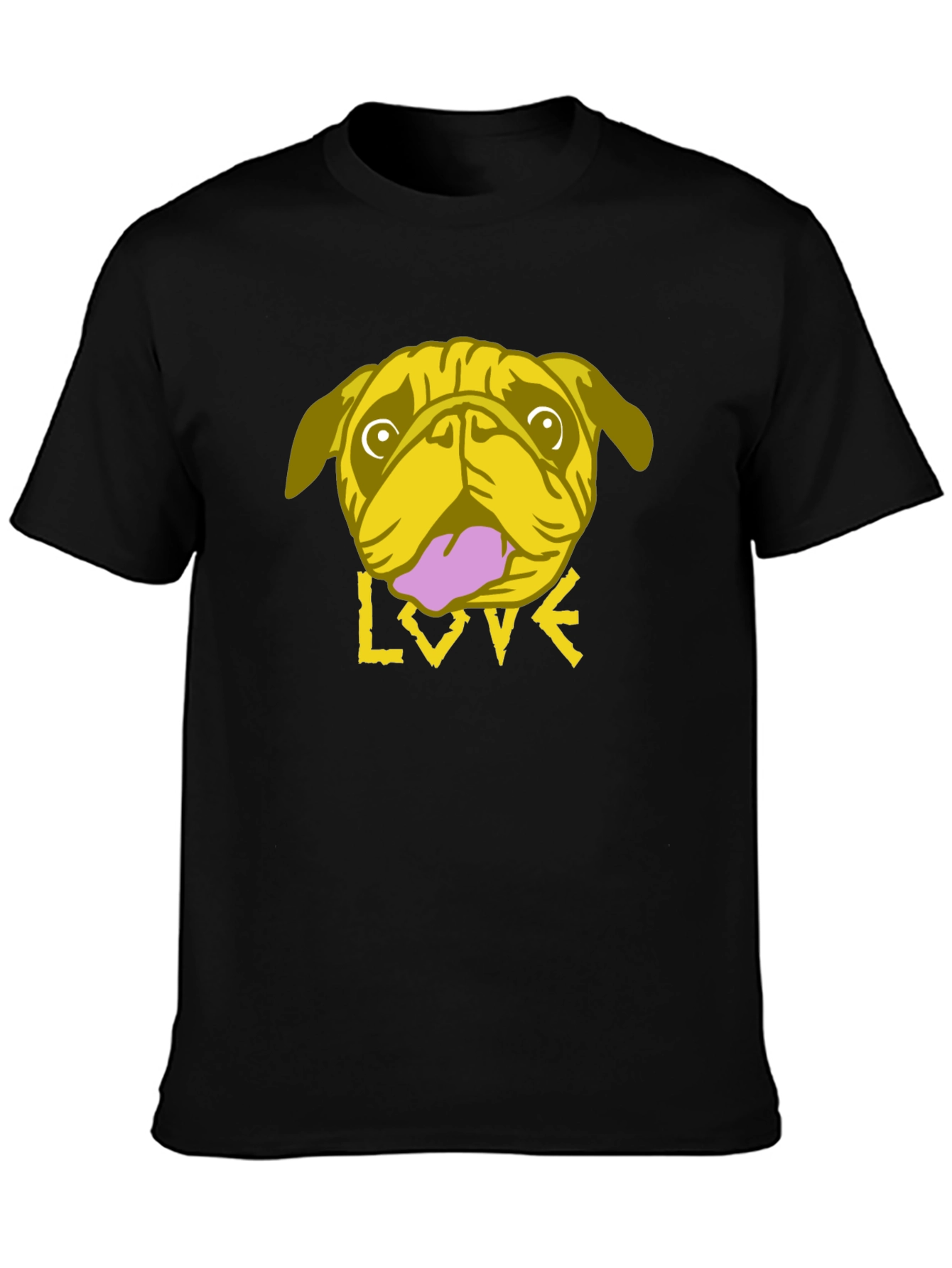 Pug Love Graphic Tee - Trendy Black T-Shirt