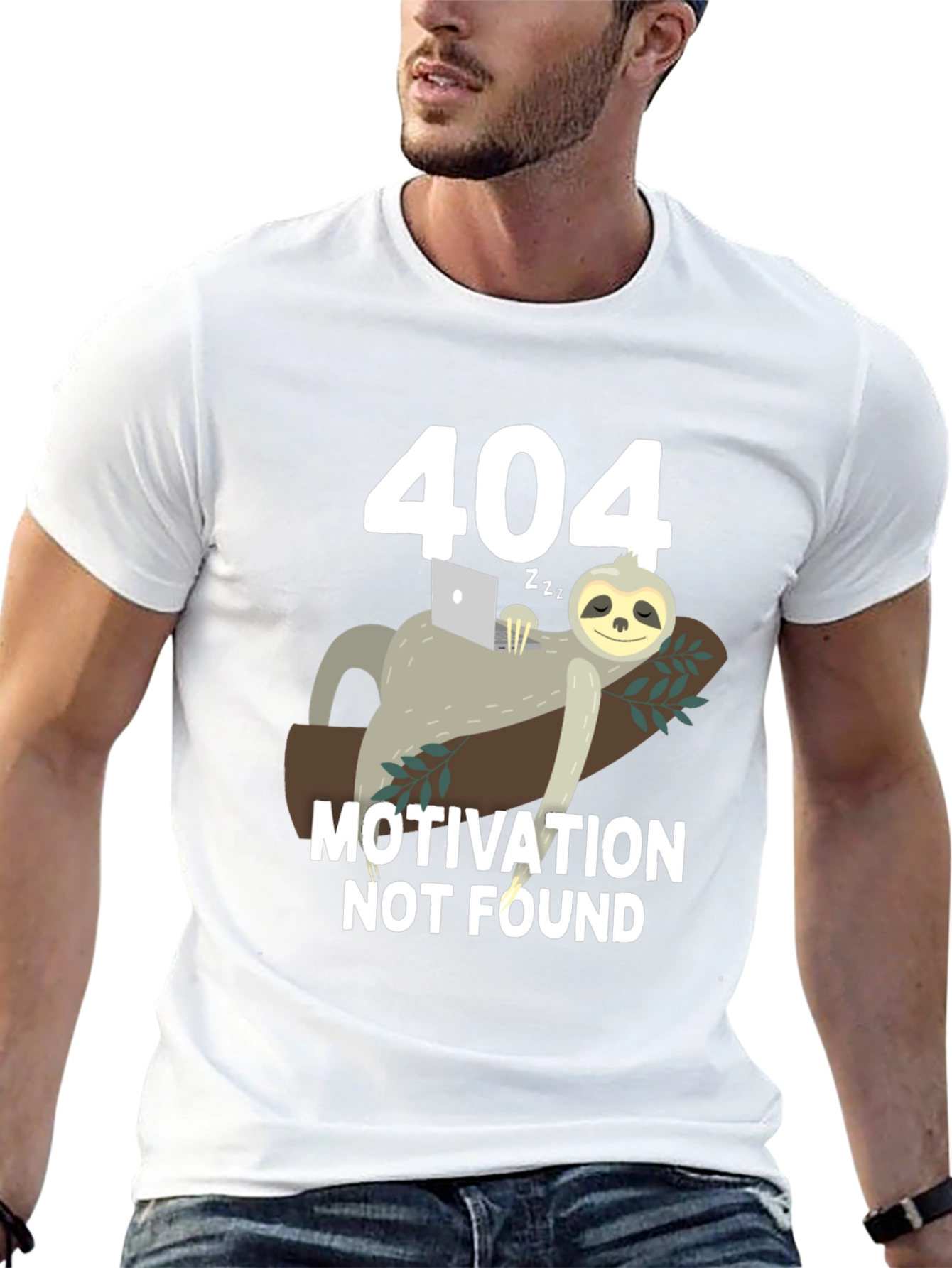 404 Motivation Not Found Sloth Graphic T-Shirt