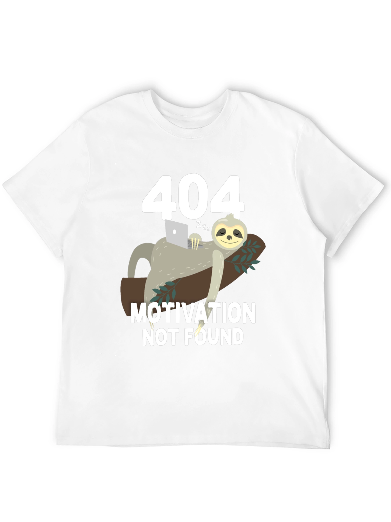 404 Motivation Not Found Sloth Graphic T-Shirt