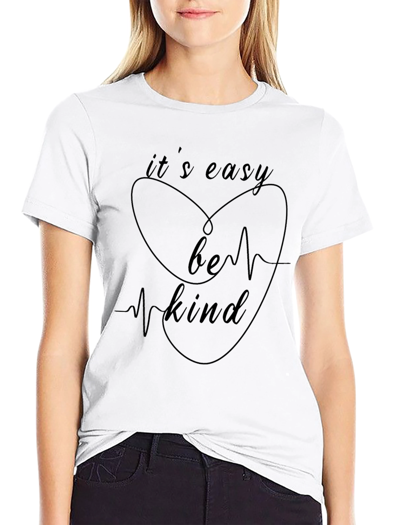 Its Easy Be Kind Graphic Tee - Black