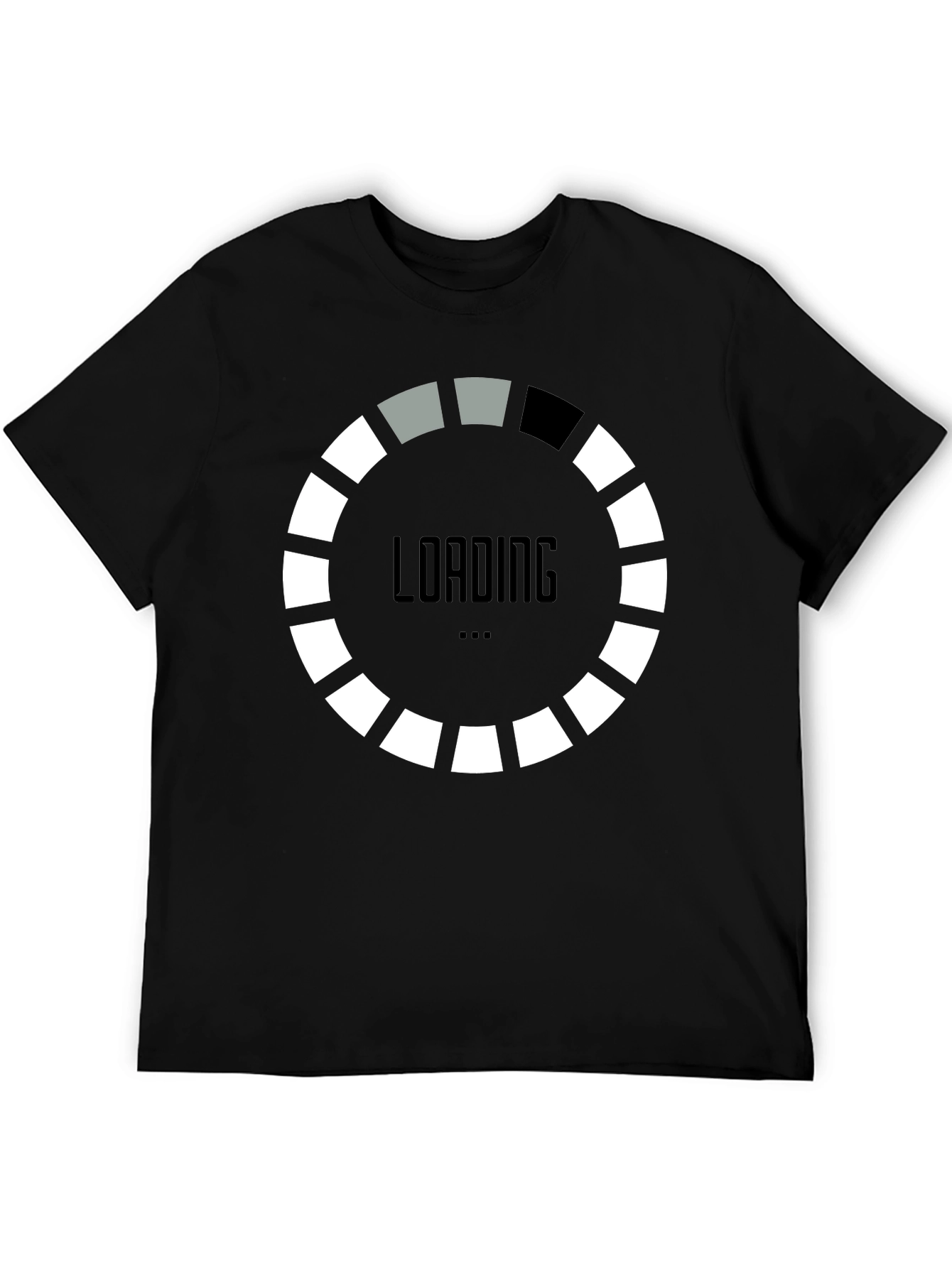 Loading Screen Graphic Tee - Black Cotton Shirt