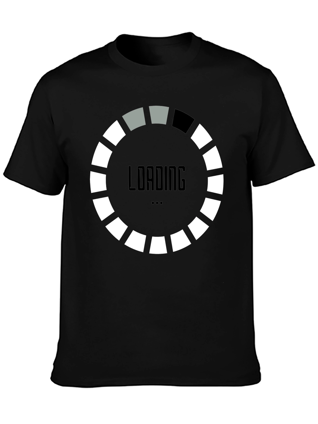 Loading Screen Graphic Tee - Black Cotton Shirt