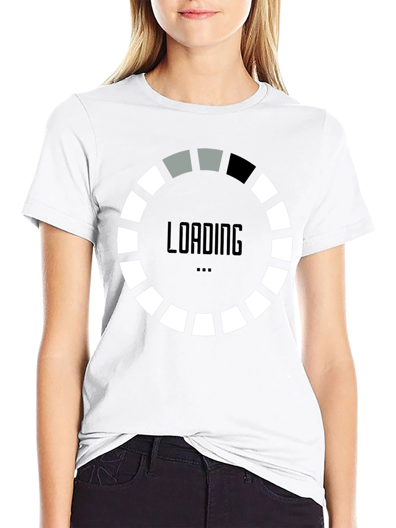 Loading Screen Graphic Tee - Black Cotton Shirt