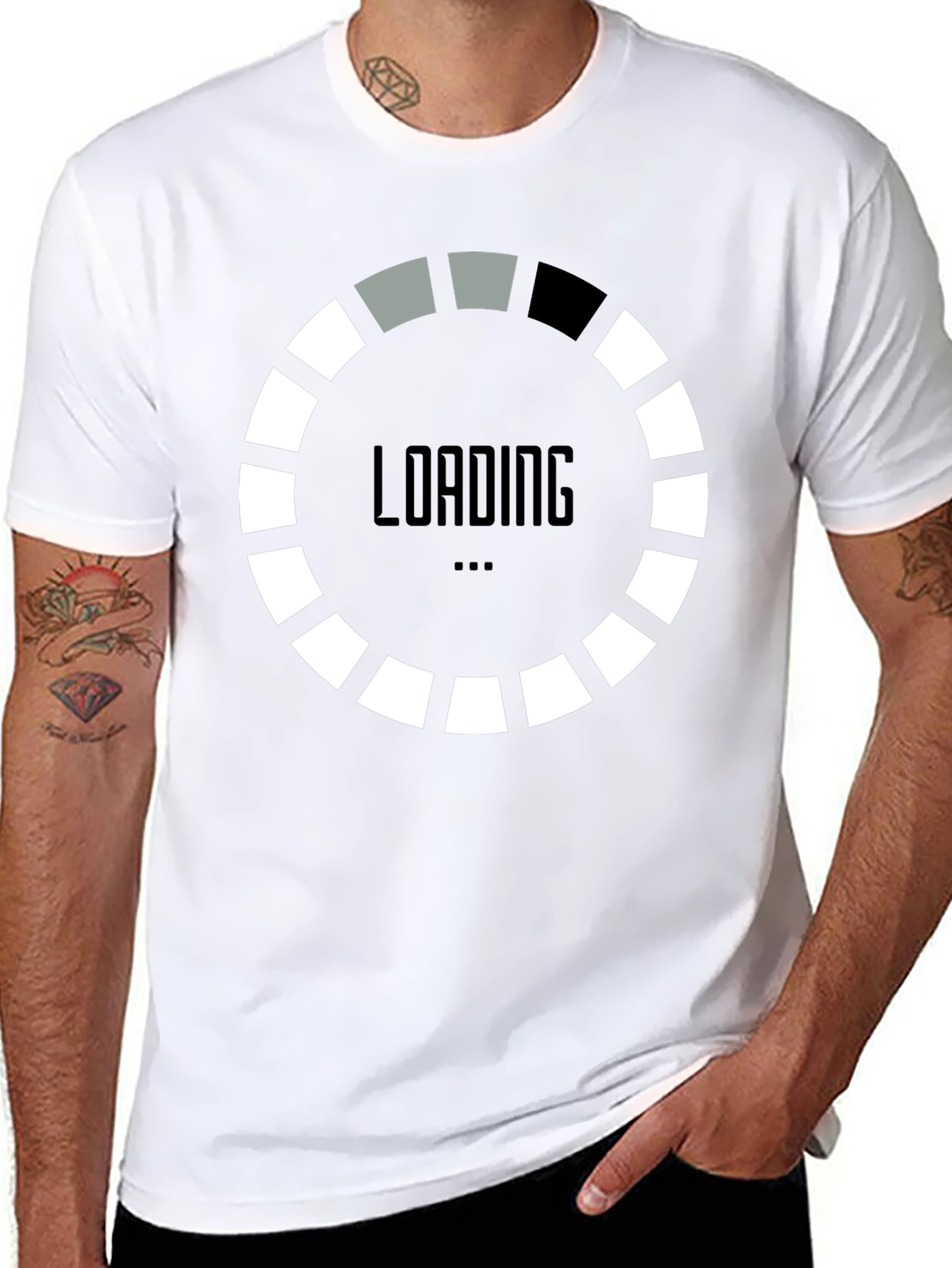 Loading Screen Graphic Tee - Black Cotton Shirt